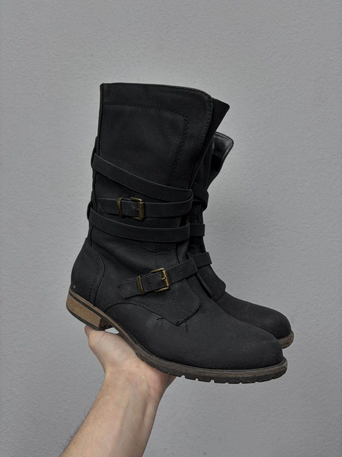 If Six Was Nine Vintage Italian AS 98 Rick Owens Style Leather Biker Boots Size US 8 / EU 41 - 1 Thumbnail
