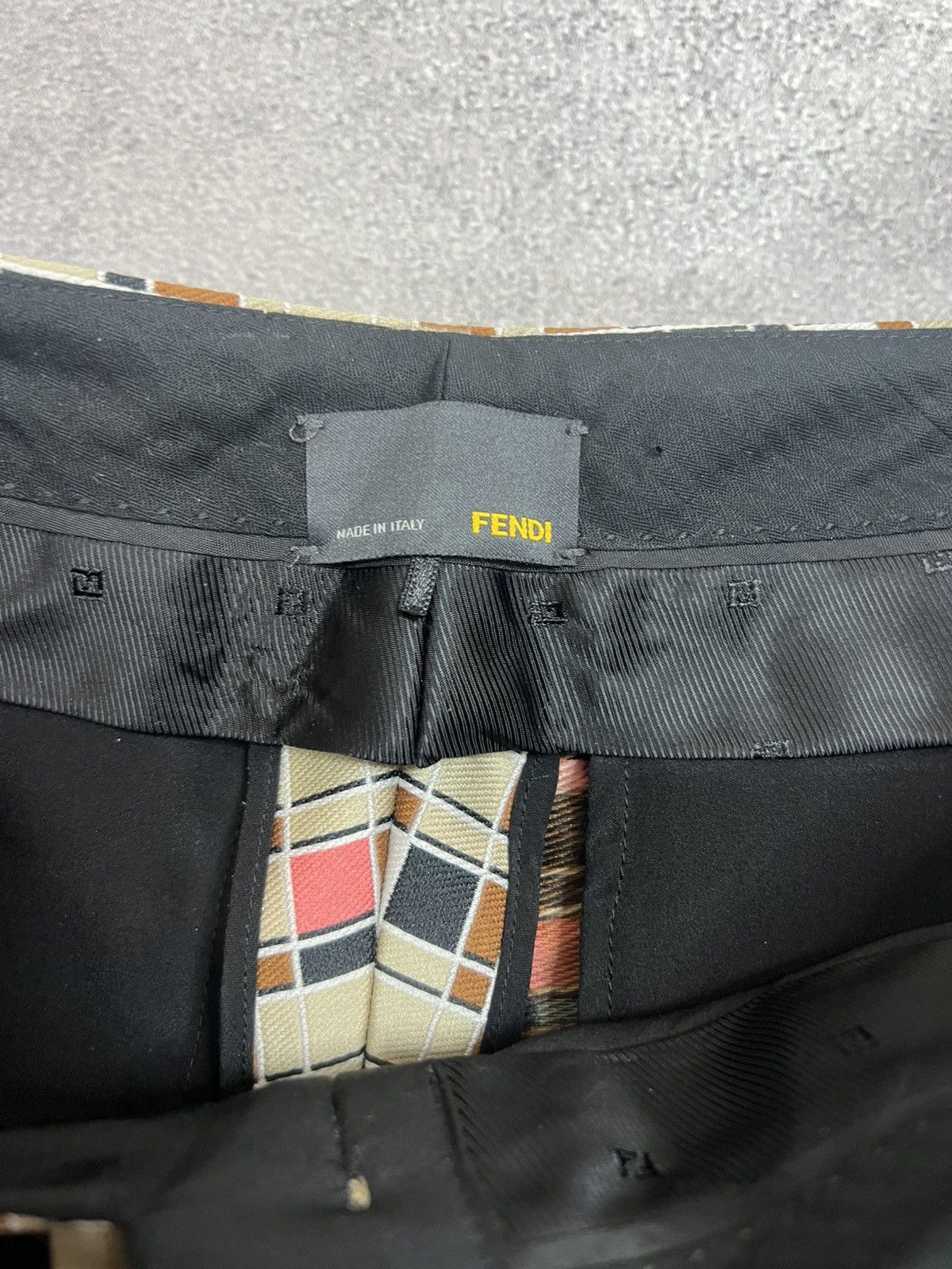 Fendi Fendi Women's Made In Italy Wool Silk Blend Geometric Print Size 42S - 5 Thumbnail