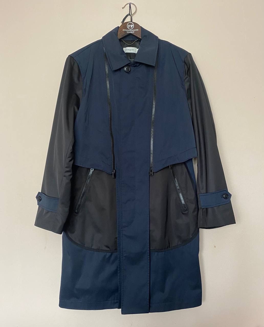 Coach RARE🔥 Coach Men's Long Overcoat in Blue Black Size US L / EU 52-54 / 3 - 1 Thumbnail