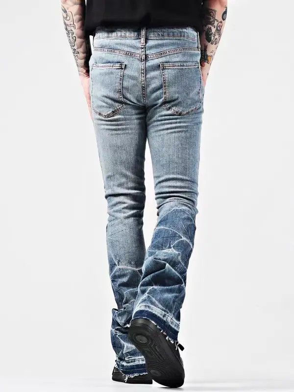 VIBE Vintage washed ripped lightning texture rare jeans Size US 32 / EU 48 - 8 Thumbnail