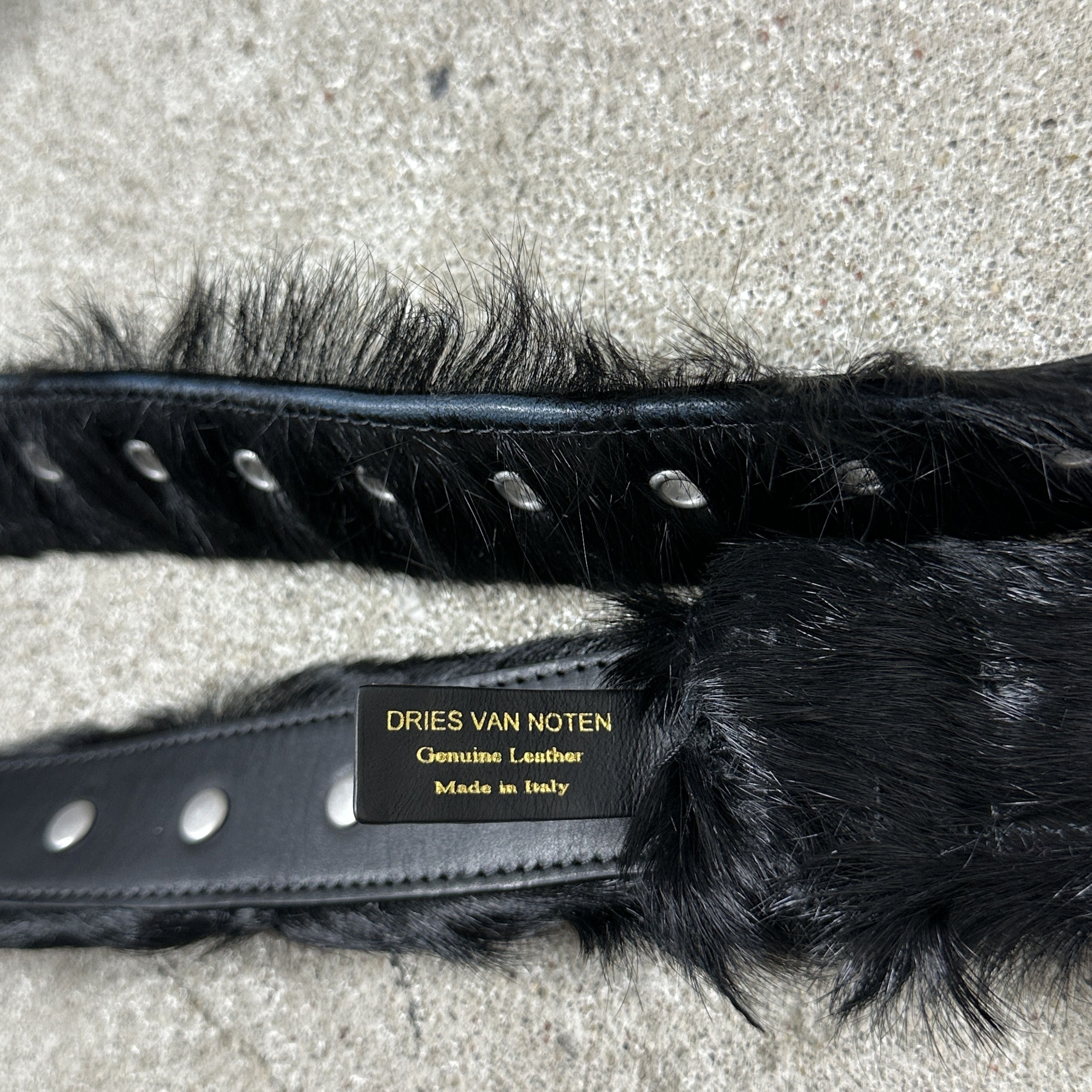 Dries Van Noten × Vintage Vintage Avant Garde Y2K Dries Van Noten Pony Hair Belt Size ONE SIZE - 8 Thumbnail