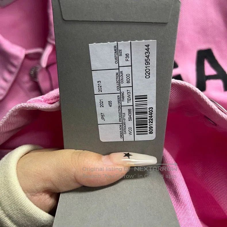 Balenciaga Balenciaga Pink Logo Print Denim Jacket. Size US XS / EU 42 / 0 - 5 Thumbnail