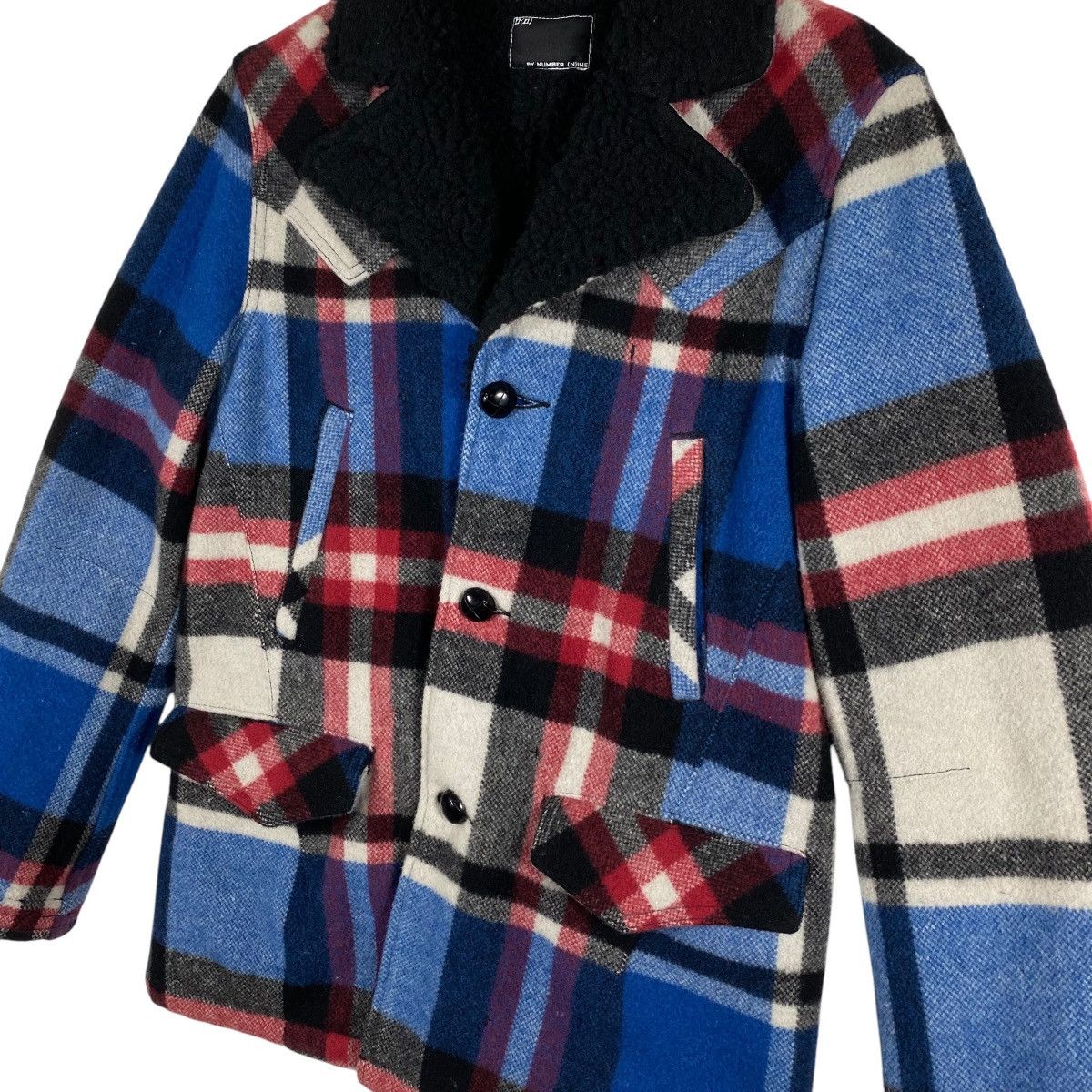 Number (N)ine Vintage Number Nine Check Pattern Wool Sherpa Jacket Size 2 Size US M / EU 48-50 / 2 - 5 Thumbnail
