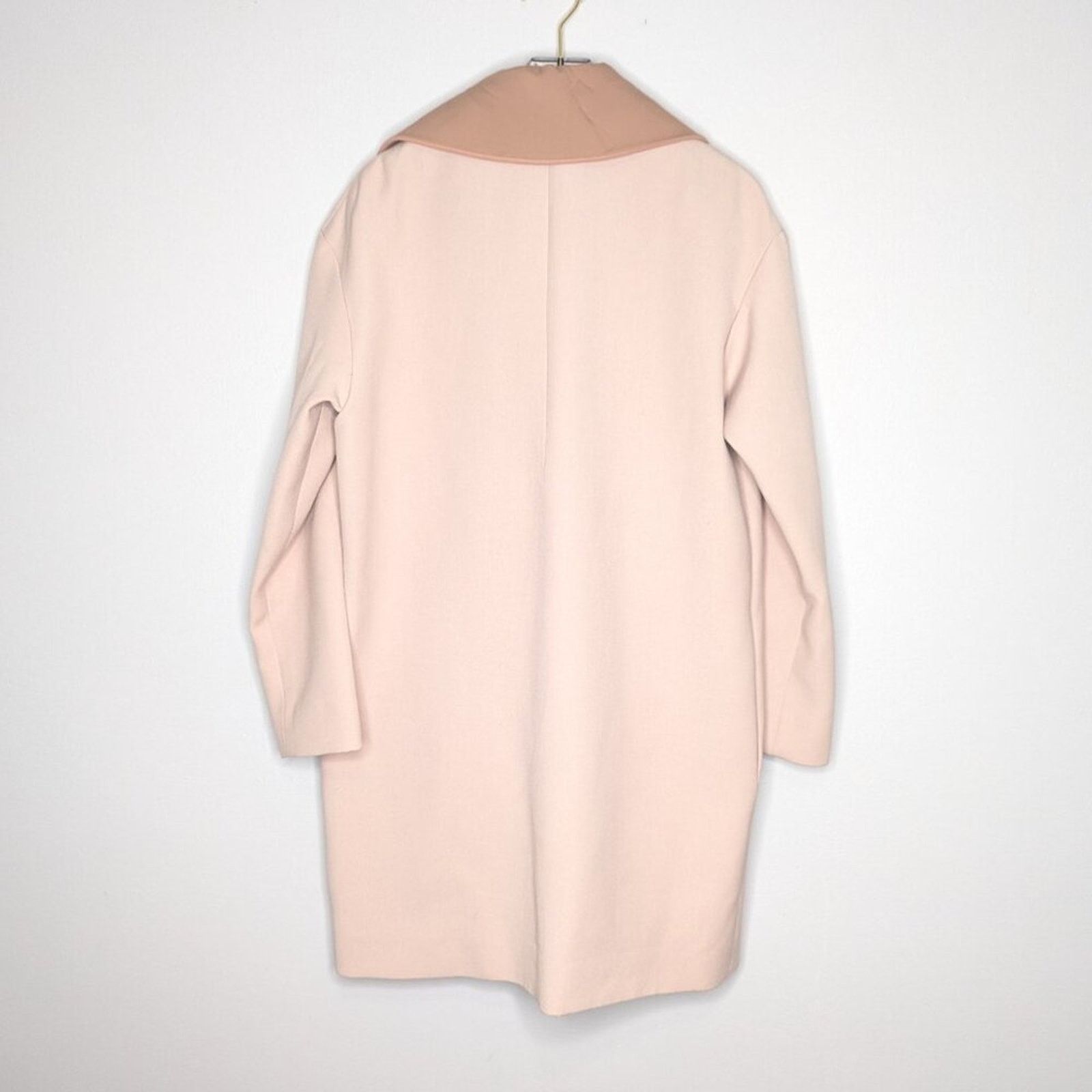 Cos COS Pale Pink Long Sleeve Coat Zip Pockets Detachable Collar Size XS / US 0-2 / IT 36-38 - 2 Thumbnail