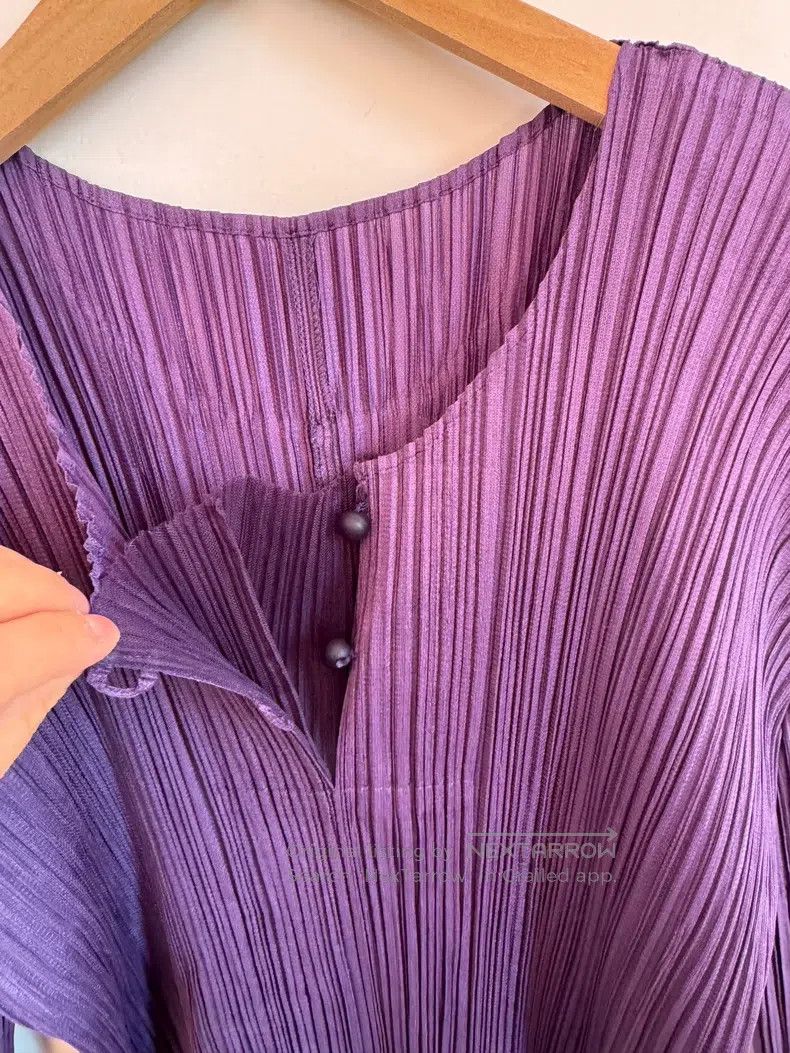 Issey Miyake Issey Miyake Purple Chinese-Style Top Size XL / US 12-14 / IT 48-50 - 3 Thumbnail