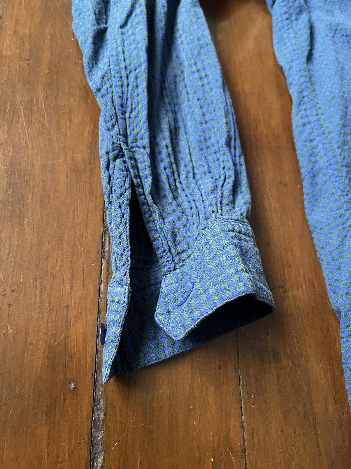 Issey Miyake Issey Miyake Seersucker Pattern Neck Shirt Size US S / EU 44-46 / 1 - 4 Thumbnail