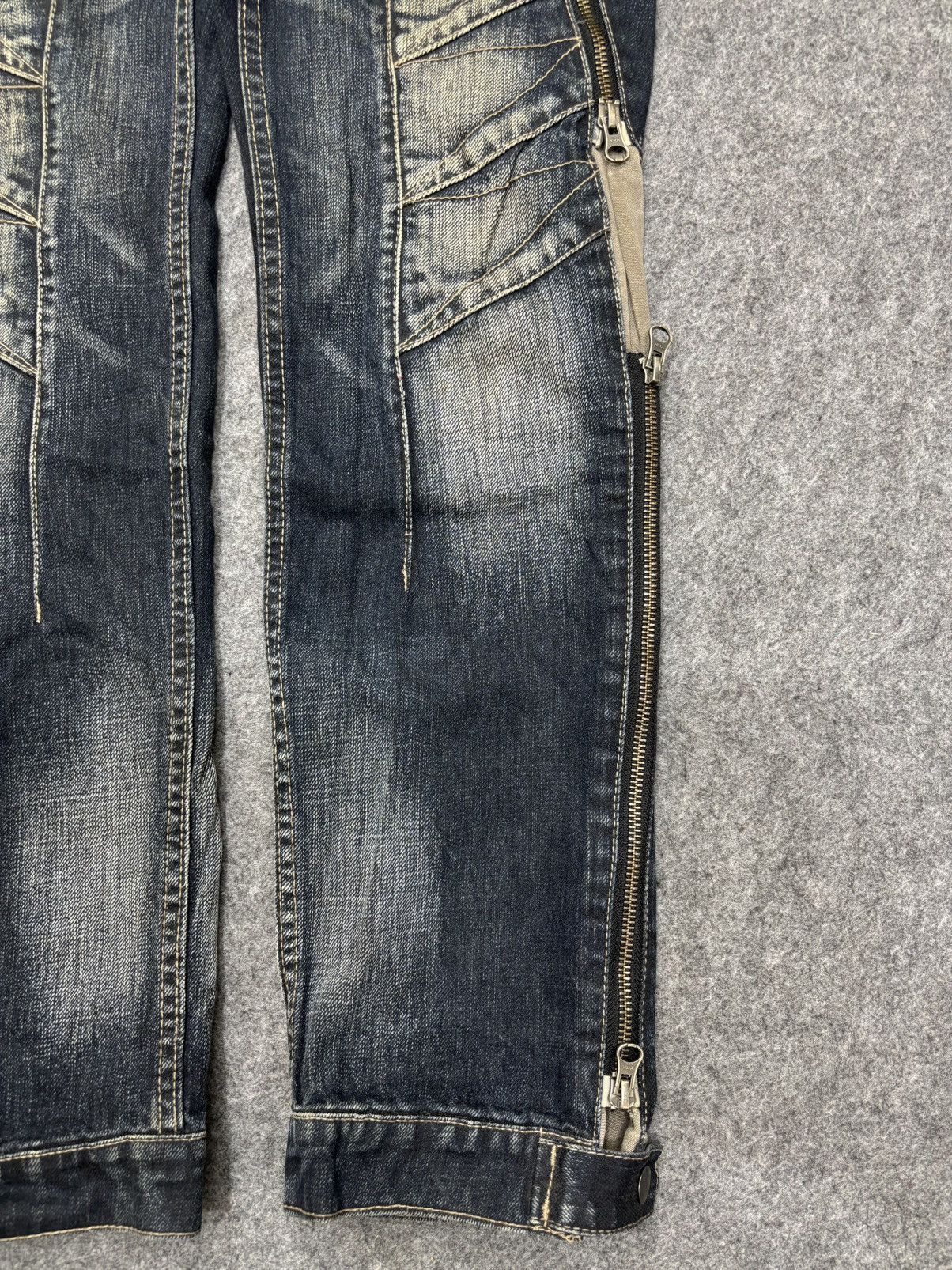 PPFM 💥Crazy Design💥PPFM Very Rare Zipper Biker Jeans F633 Size US 32 / EU 48 - 6 Thumbnail