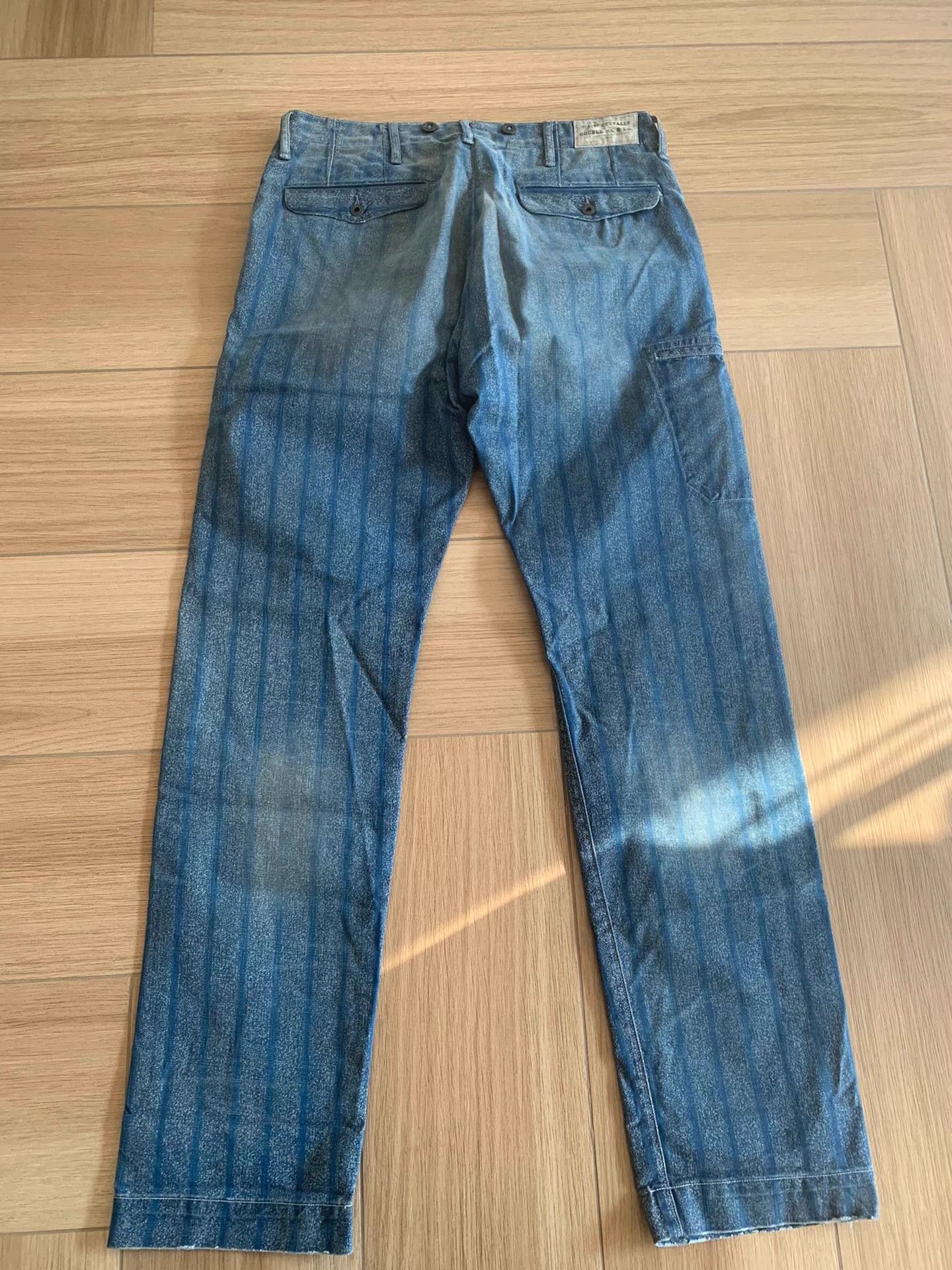 RRL Ralph Lauren RRL Men's Vintage Indigo Stripe Twill Pant 33-32 Size US 33 - 2 Thumbnail