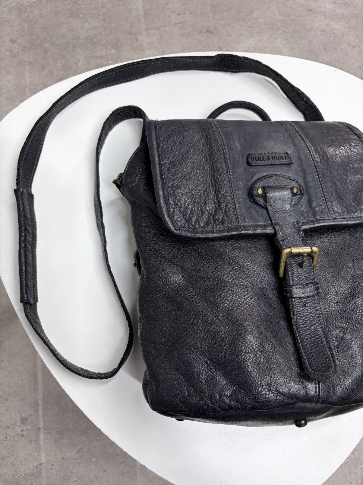 KMRii Vintage Leather Backpack Shoulder Bag 2Way Y2K Distressed Size ONE SIZE - 3 Thumbnail