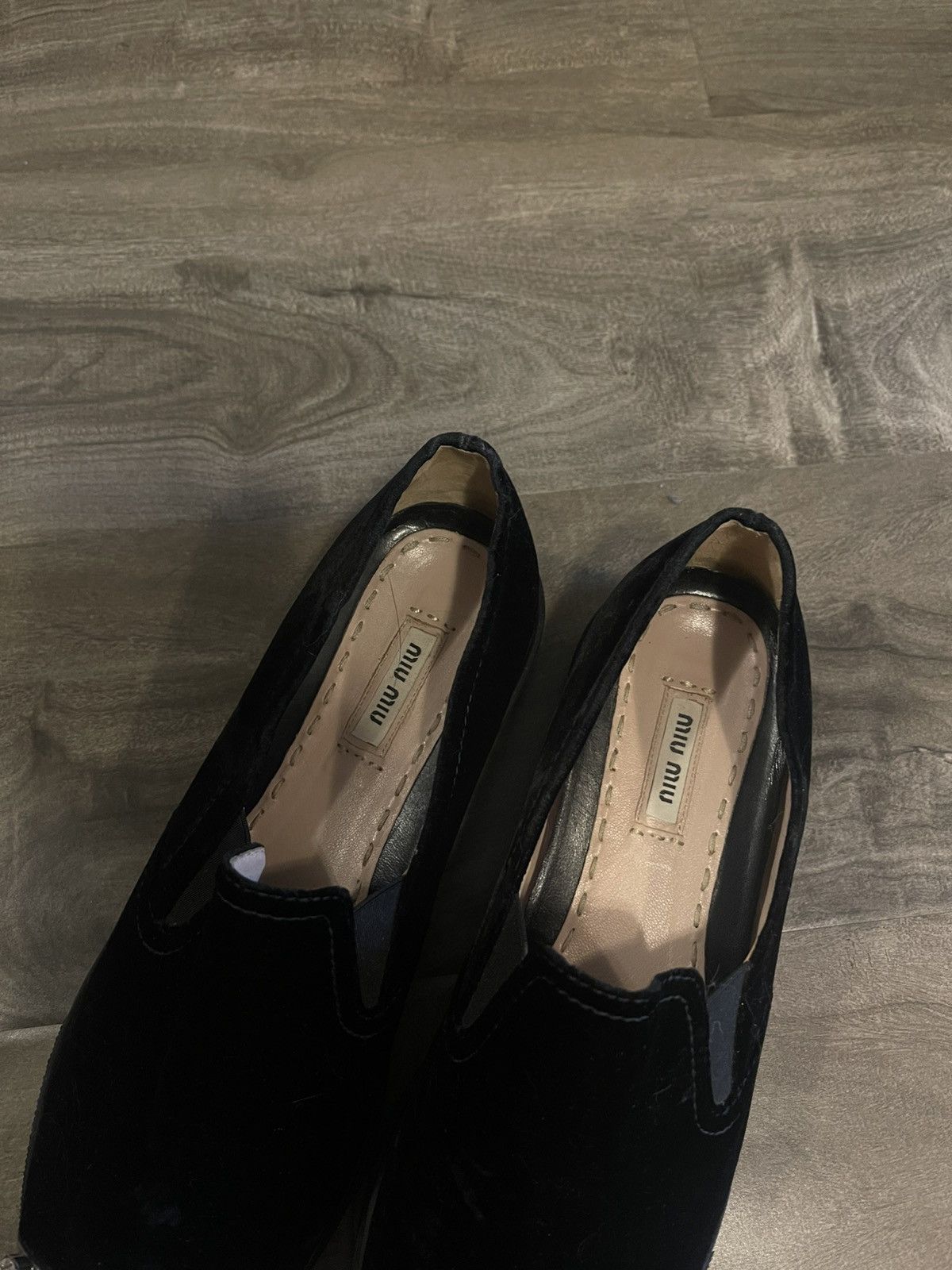 Miu Miu MIU MIU Embellished/ Crystal Toe Cap Slip on Shoes Size US 11 / IT 41 - 2 Thumbnail