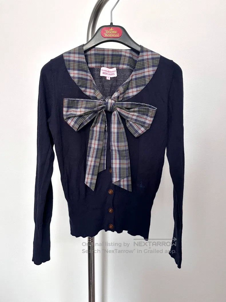 Vivienne Westwood Vivienne Westwood Bow-knitted cardigan - JK uniform tie co Size S / US 4 / IT 40 - 2 Thumbnail