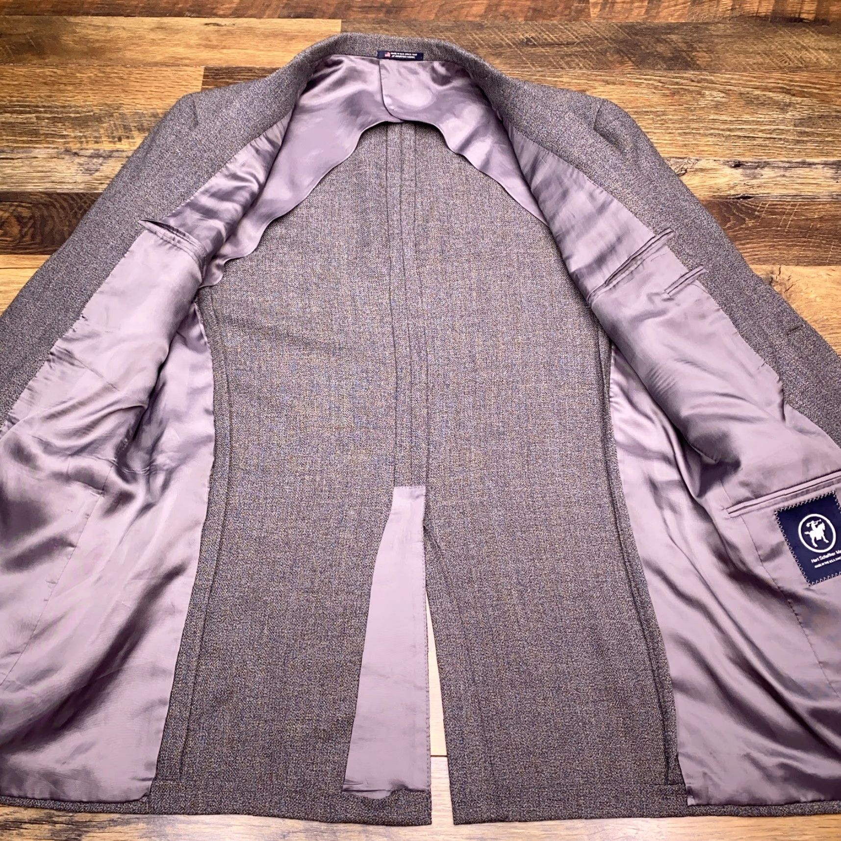 Hart Schaffner Marx Hart Schaffner Marx Sport Coat Gray Wool Blazer 41 Long USA Regular Classic Two-Button Single-Breasted Notch Lapel Mens Jacket Size 42R - 3 Thumbnail