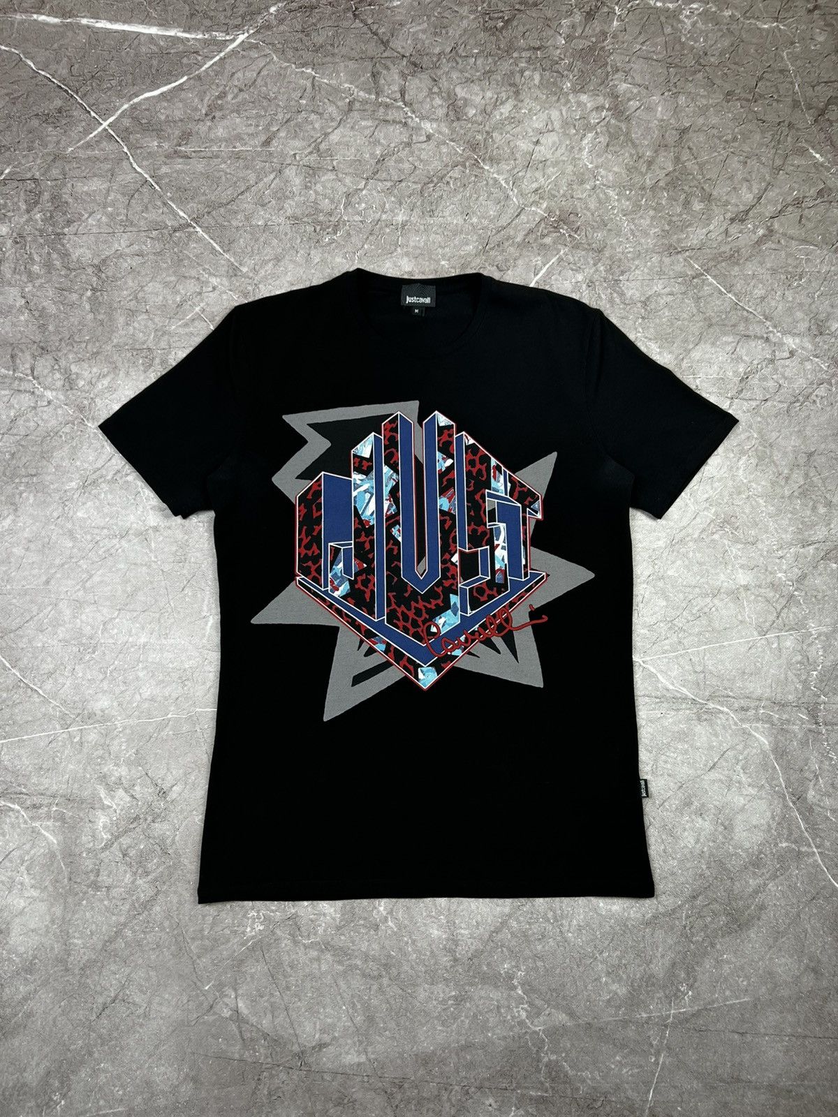 Just Cavalli × Vintage Just Cavalli T-Shirt Big Logo Luxury Tee Size US L / EU 52-54 / 3 - 2 Thumbnail