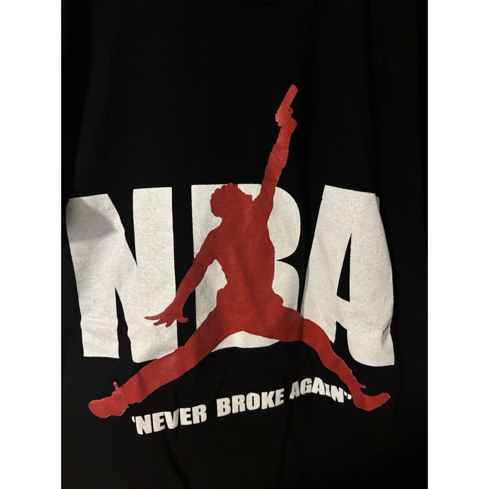 NBA Vintage NBA Broke boy red black never broke again Shirt 1X Size US XL / EU 56 / 4 - 4 Thumbnail