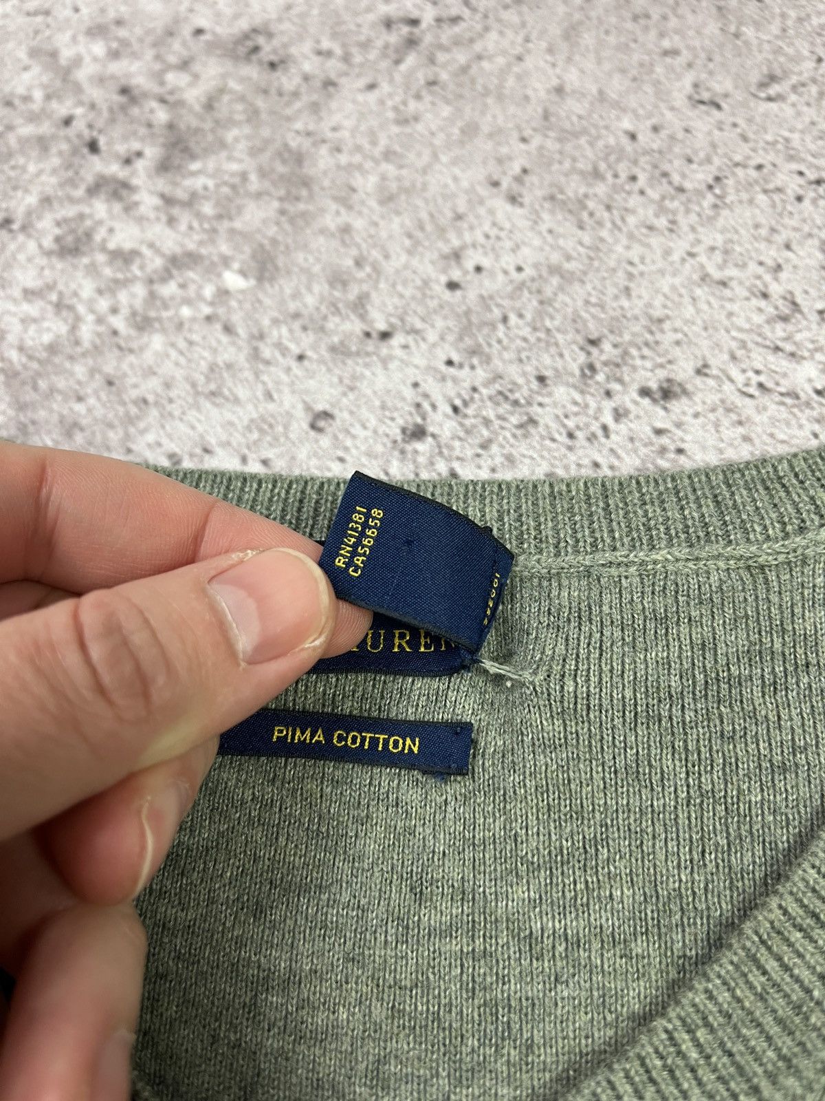 Polo Ralph Lauren Sweater Vest Green Pima Cotton V Neck Knit Classic Pony Logo Size US L / EU 52-54 / 3 - 6 Thumbnail