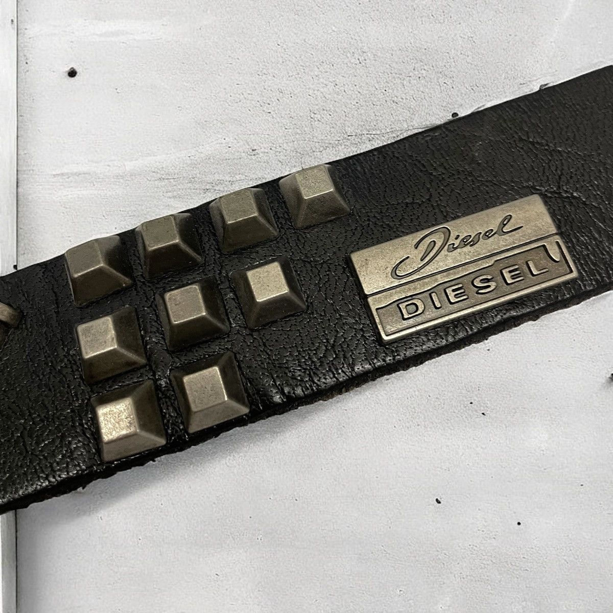 Diesel × Japanese Brand × Vintage Diesel Archive Vintage Leather Punk Rivet Belt Size ONE SIZE - 2 Thumbnail
