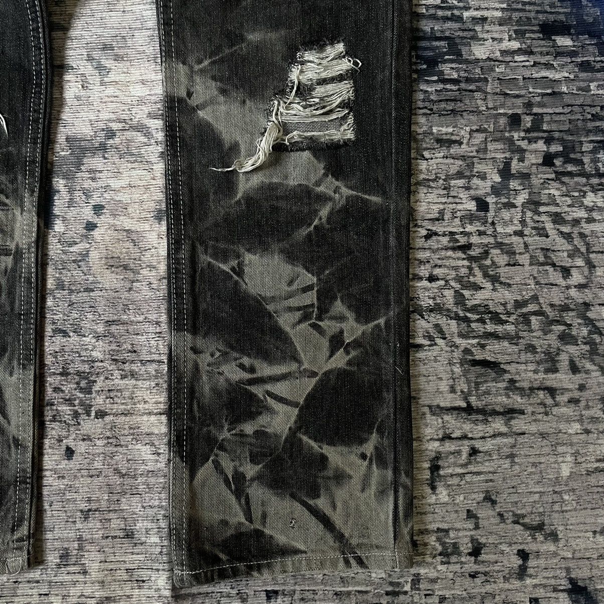 14th Addiction smoke acid wash distressed Jeans Gothic Punk Size US 33 - 6 Thumbnail