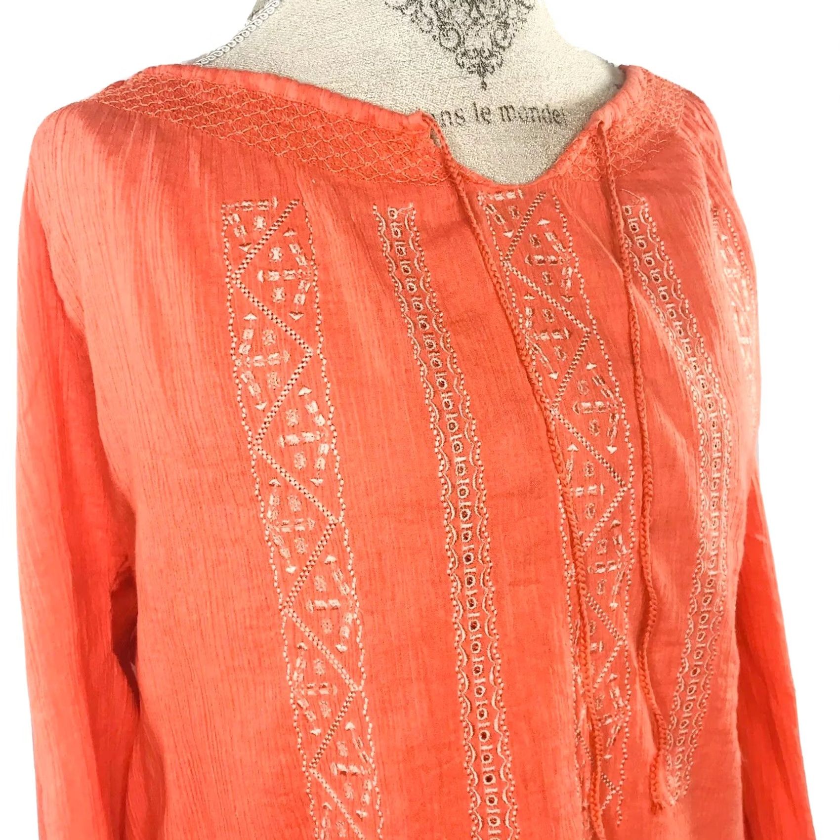 Vintage Soma Womens Small 1 Orange Embroidered Relaxed Fit Casual Travel Size S / US 4 / IT 40 - 2 Thumbnail