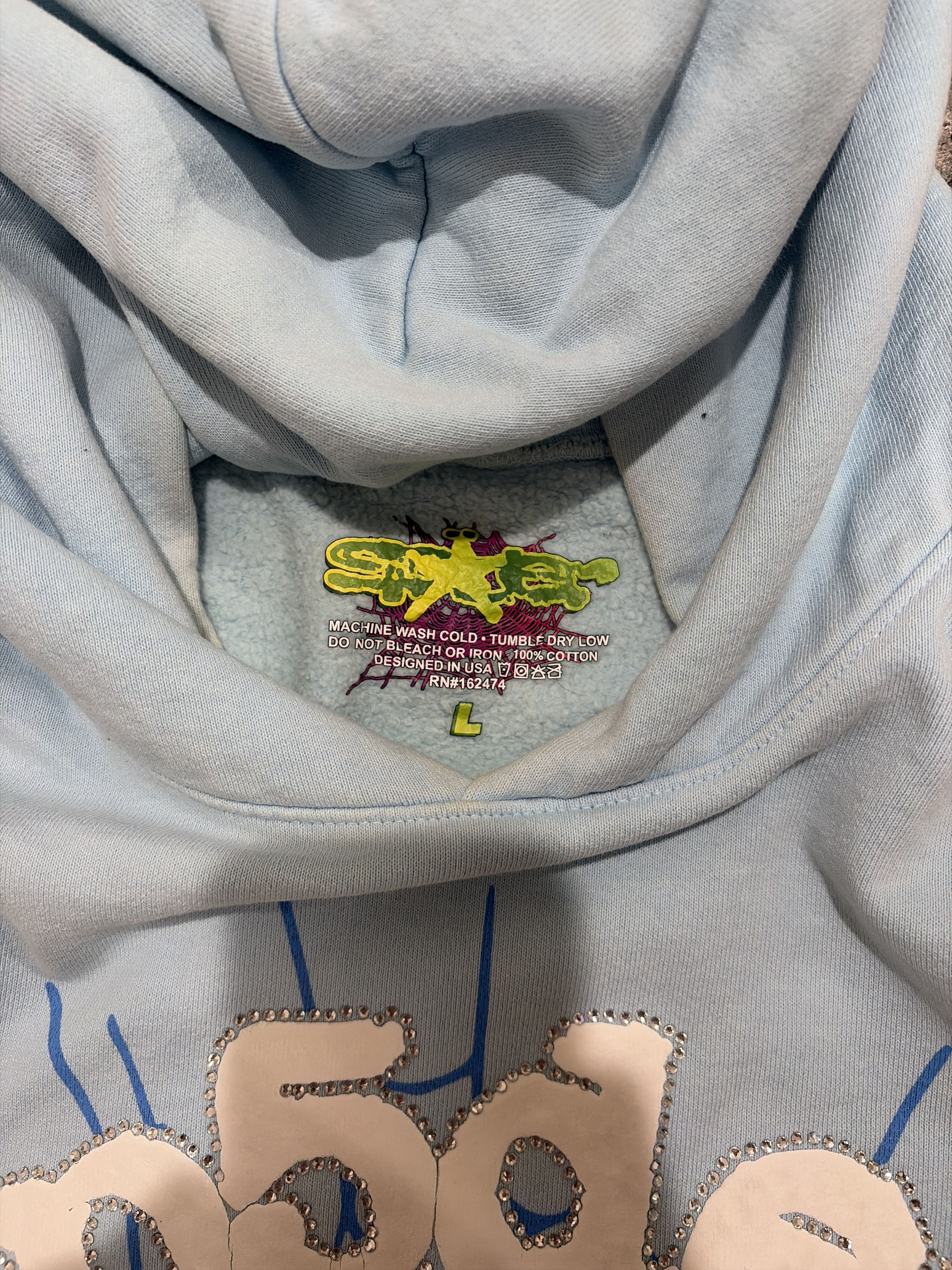 Sp5der Sp5der Web Hoodie - Sky Blue Size US L / EU 52-54 / 3 - 4 Thumbnail