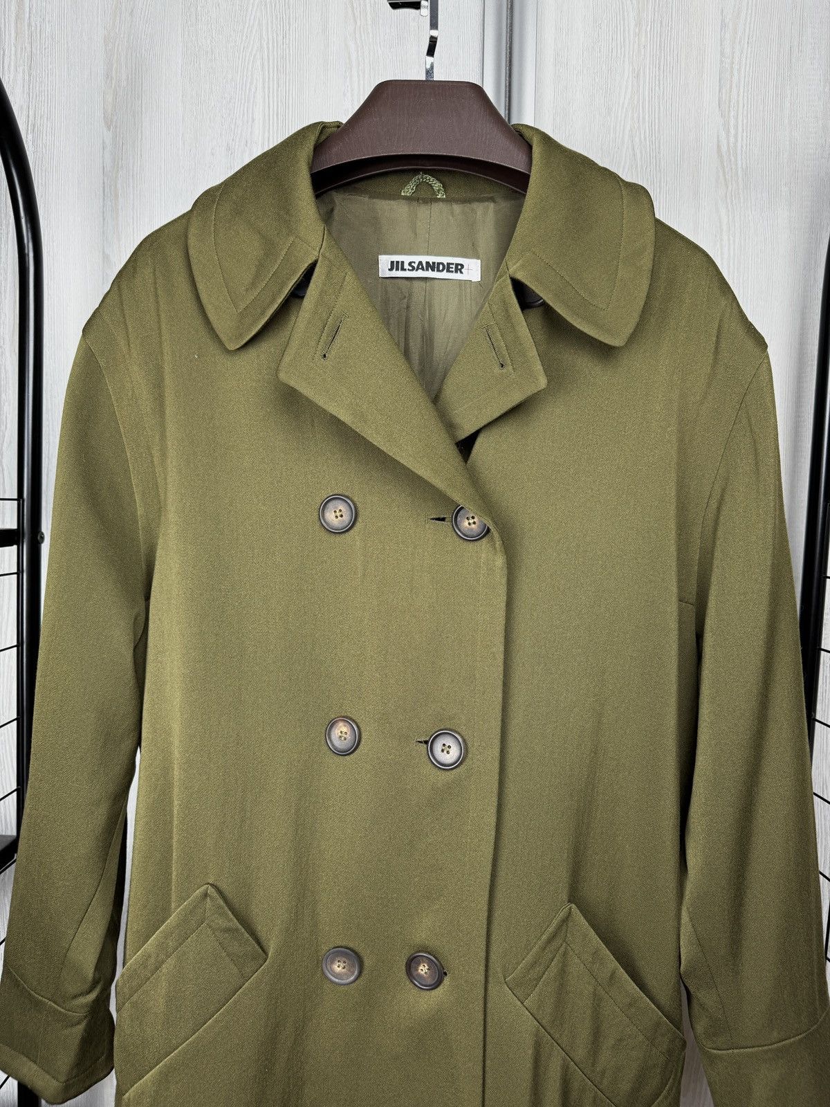 Jil Sander Jil Sander Wool 80s military khaki double-breasted trench 36 Size M / US 6-8 / IT 42-44 - 3 Thumbnail