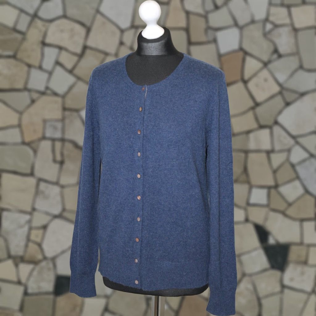 Vintage Stenstroms Jumper Cardigan XL Blue 100% Cashmere Womens Size XL / US 12-14 / IT 48-50 - 1 Thumbnail