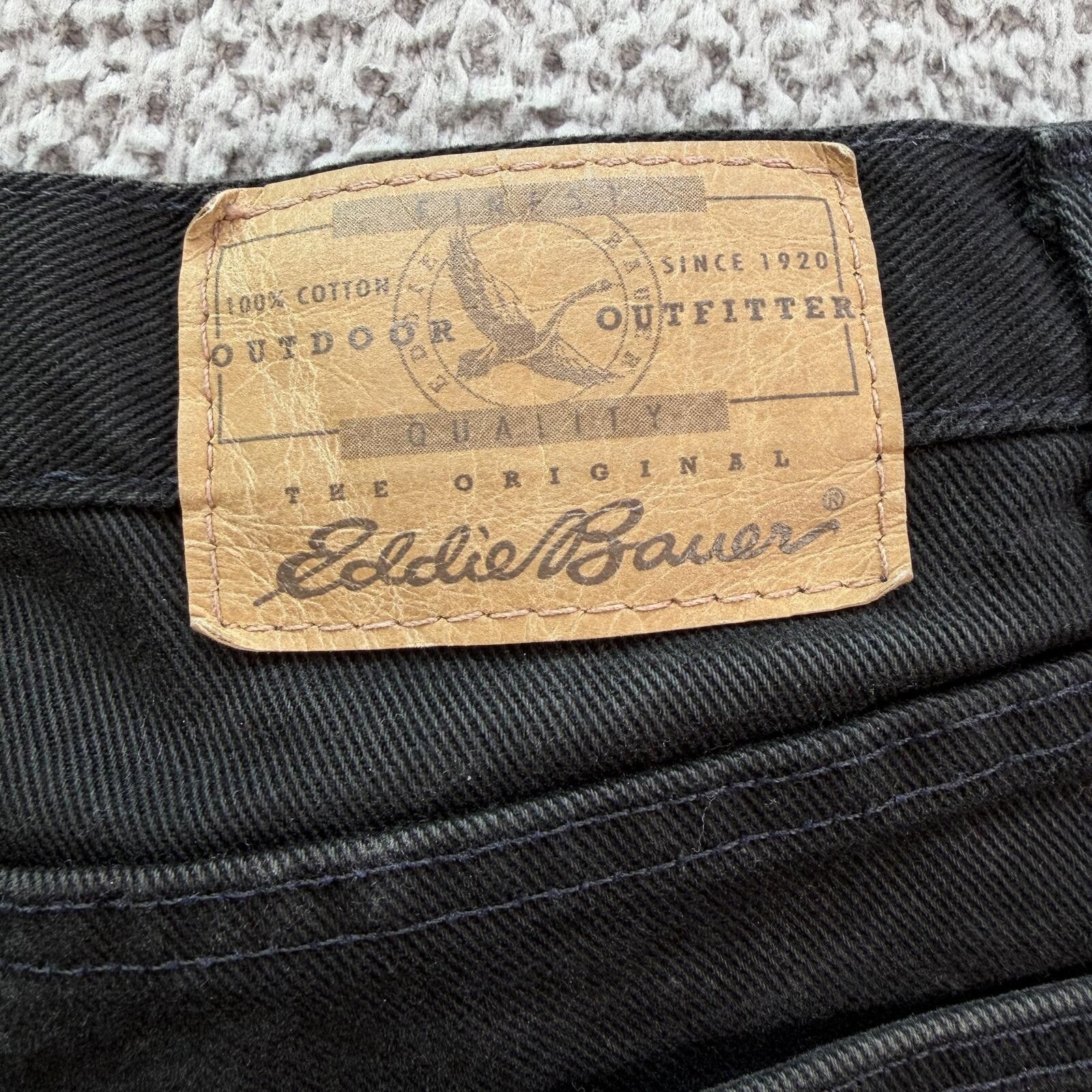 Eddie Bauer Vintage Y2K Eddie Bauer Relaxed Fit Black Washed Jeans 35x32 Size US 35 - 6 Thumbnail