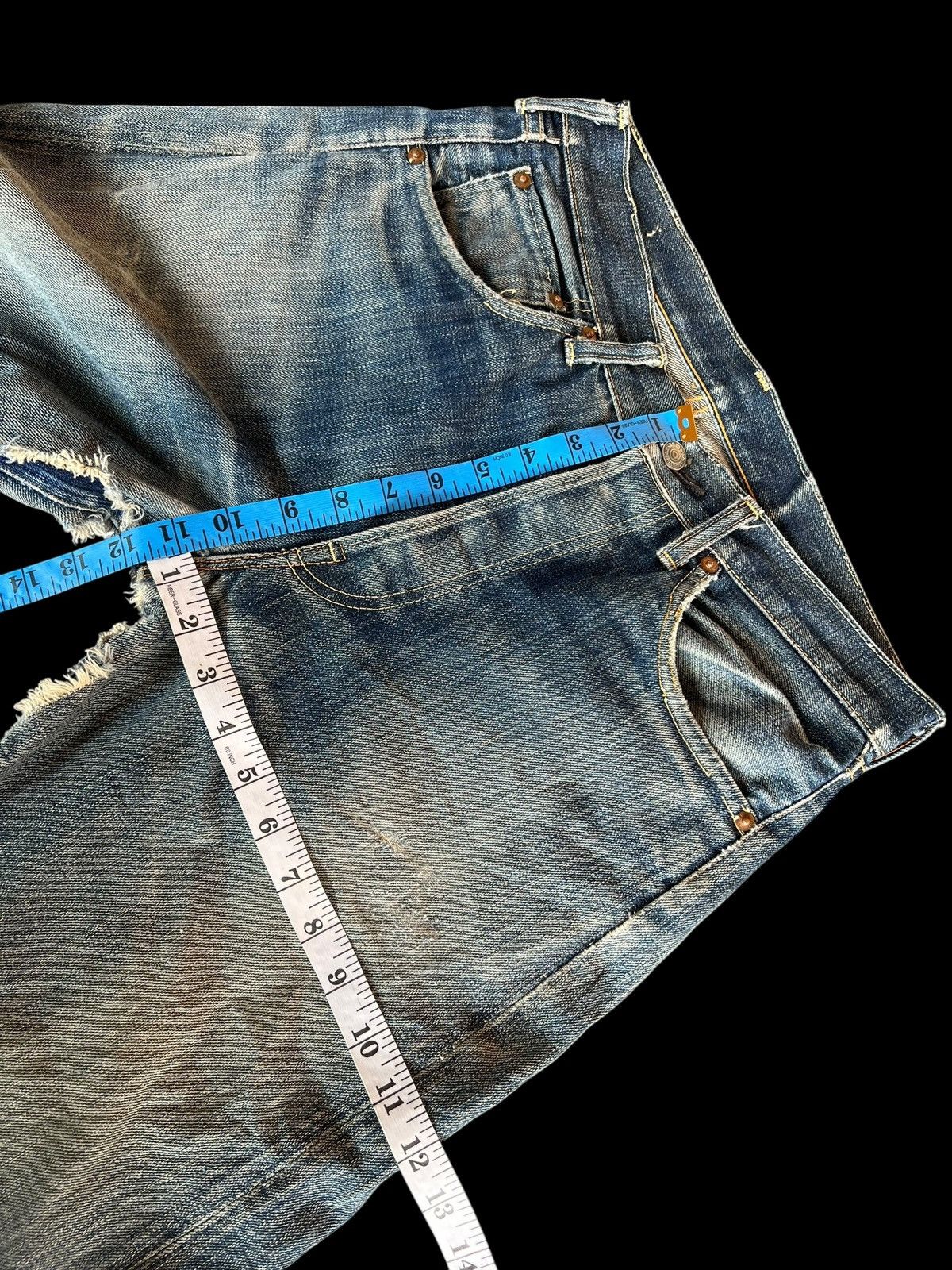 Levi's Vintage Distressed Levi’s 501 E LVC Selvedge Denim Jean Size US 32 / EU 48 - 14 Thumbnail