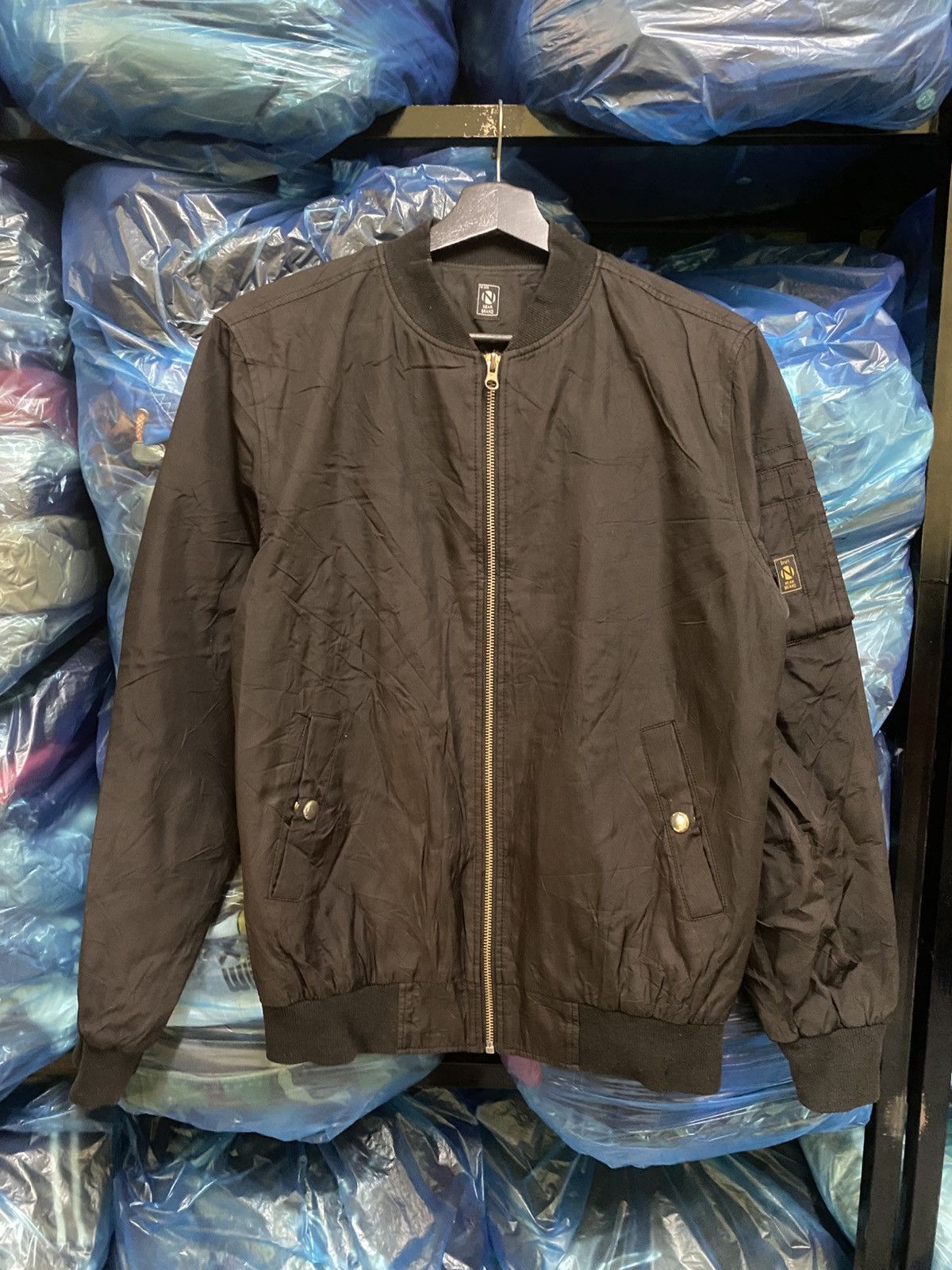 Japanese Brand Near Brand black bomber jacket with Japanese label – M size Size US S / EU 44-46 / 1 - 1 Thumbnail