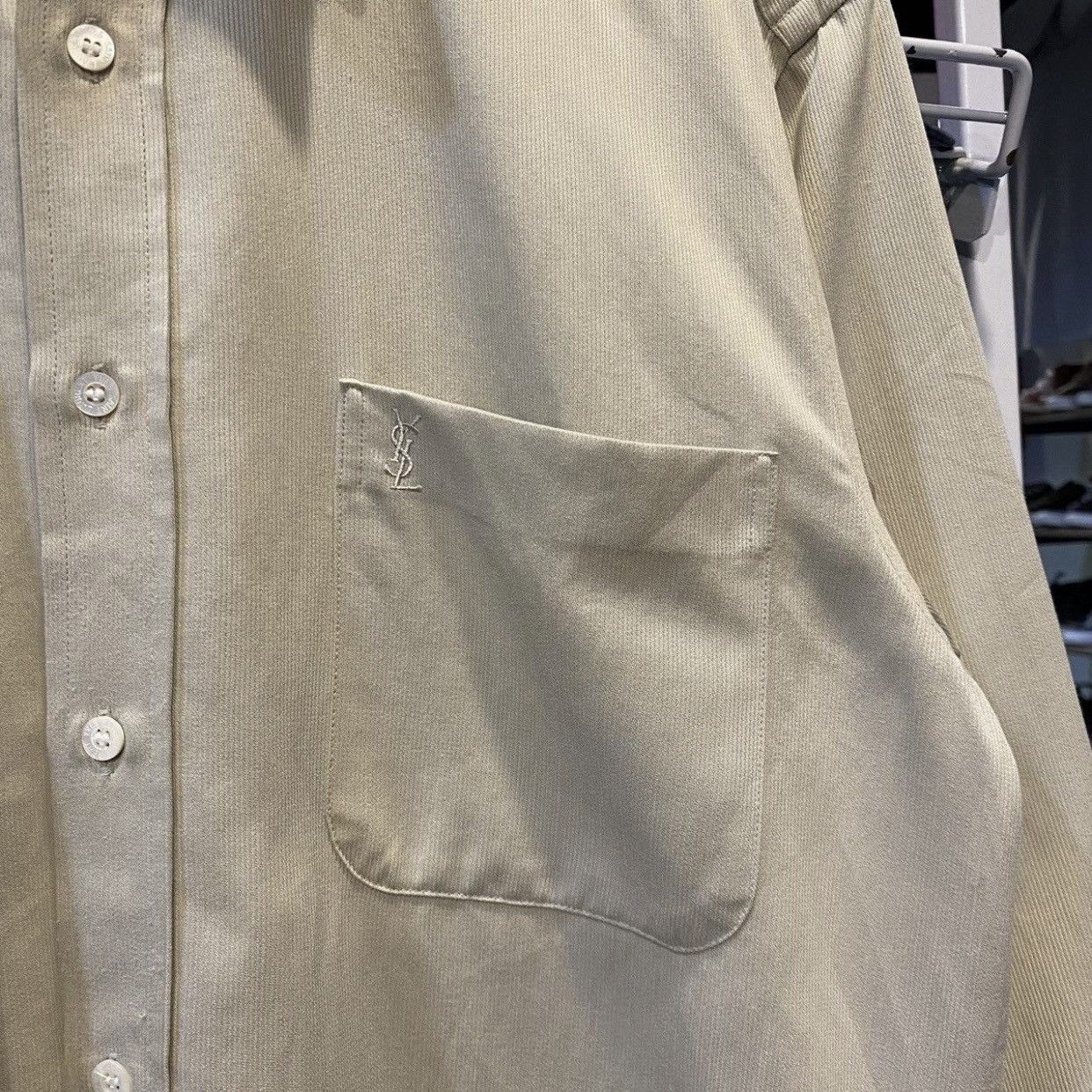 Yves Saint Laurent Vintage Yves Saint Laurent Beige Button Up Shirt Archive YSL Size US L / EU 52-54 / 3 - 5 Thumbnail