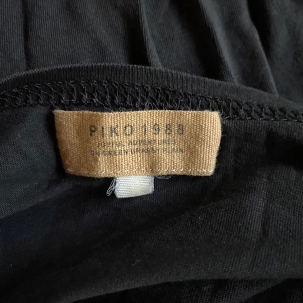 Other Piko 1988 Women’s Size M Black Vintage Cotton Blouse Shoulde Size M / US 6-8 / IT 42-44 - 3 Thumbnail