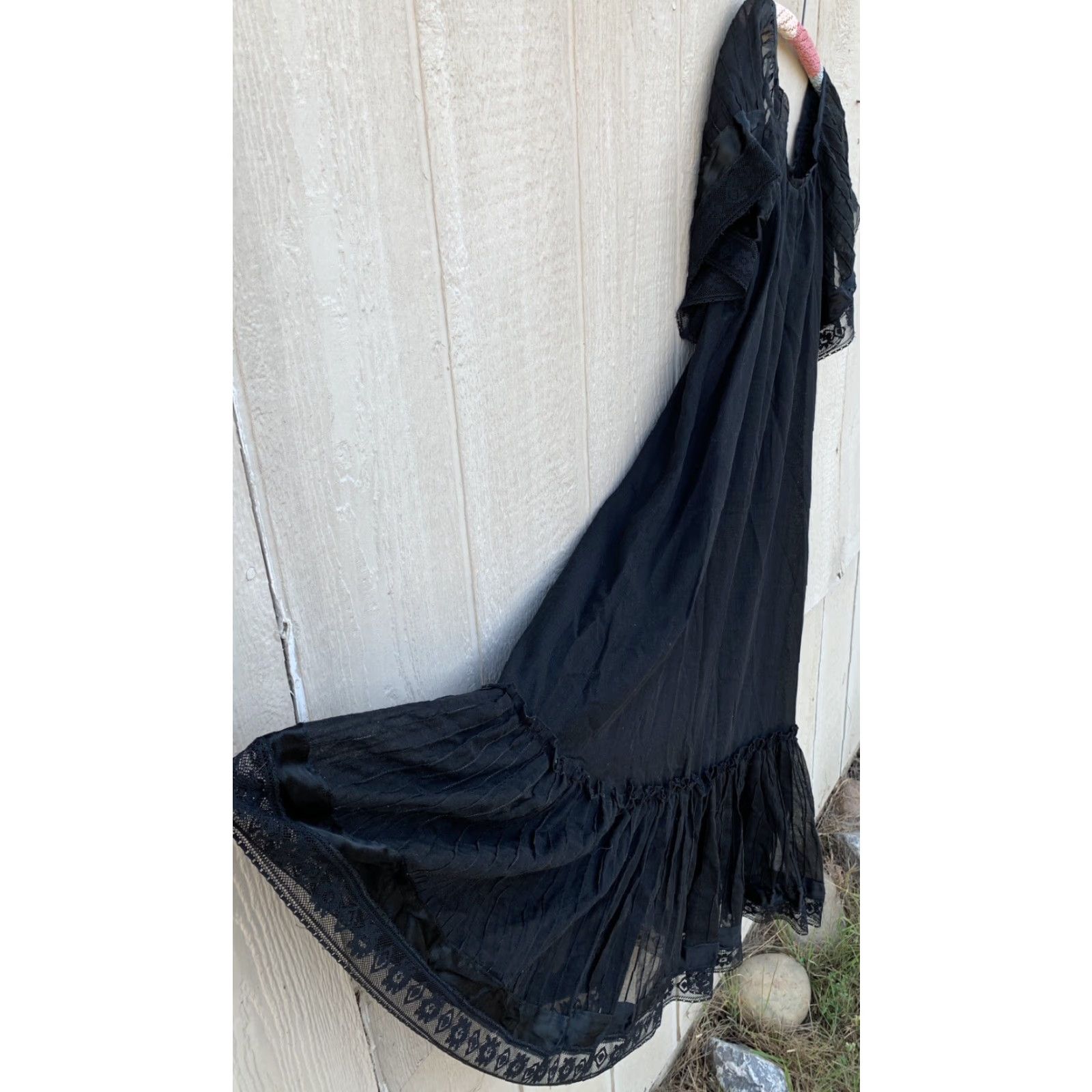 Vintage VINTAGE Made In Mexico Black Cotton Peasant Hippie Chic Dress M Womens Size M / US 6-8 / IT 42-44 - 5 Thumbnail