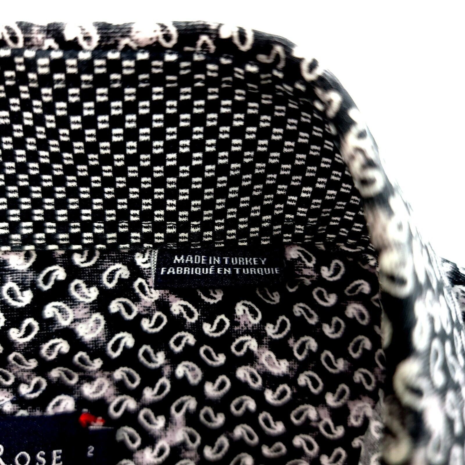 Stone Rose Stone Rose Size 2 Men's Paisley Gray Flip Cuff Cotton Collar Size US XS / EU 42 / 0 - 9 Thumbnail