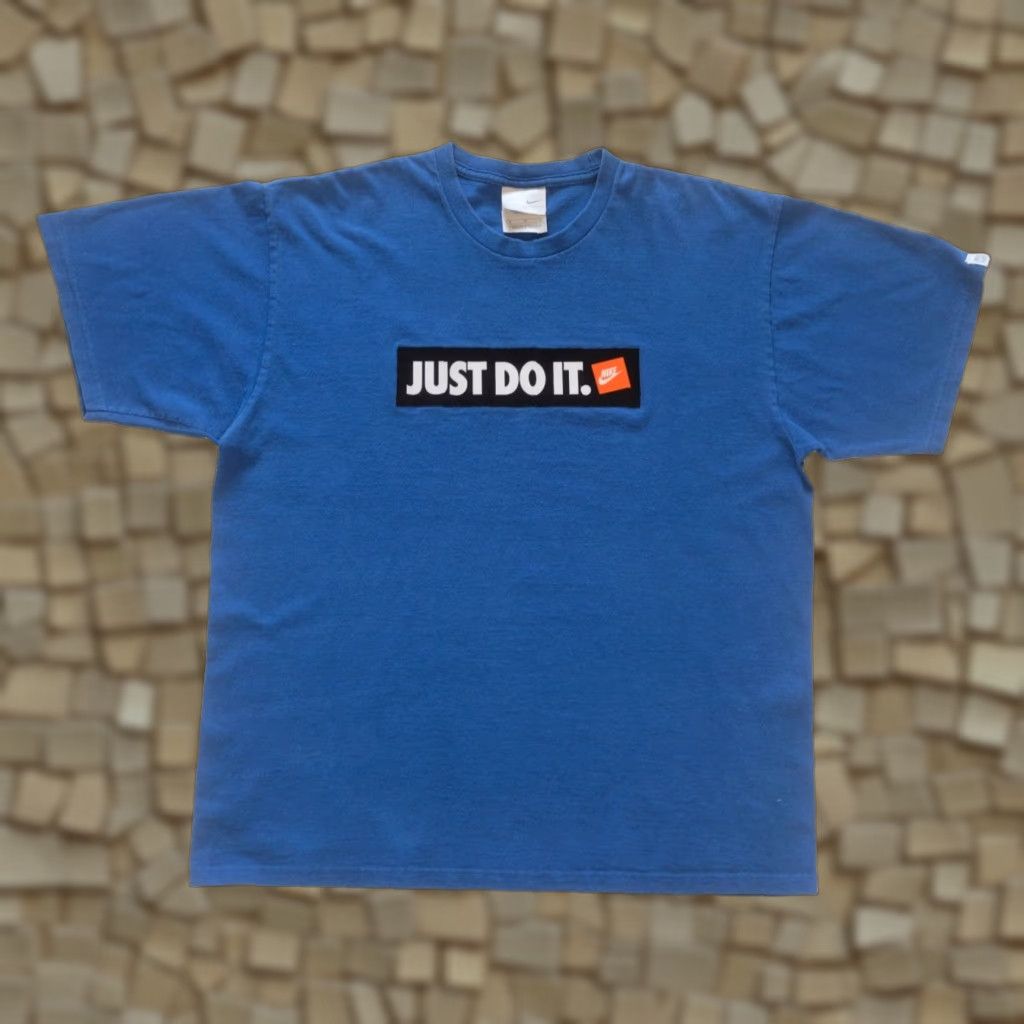 Nike VINTAGE Nike JUST DO IT BOX LOGO VTG Y2K RETRO BLUE FUZZY GRAPHIC T SHIRT MEN SZ M 2009 Size US M / EU 48-50 / 2 - 1 Thumbnail