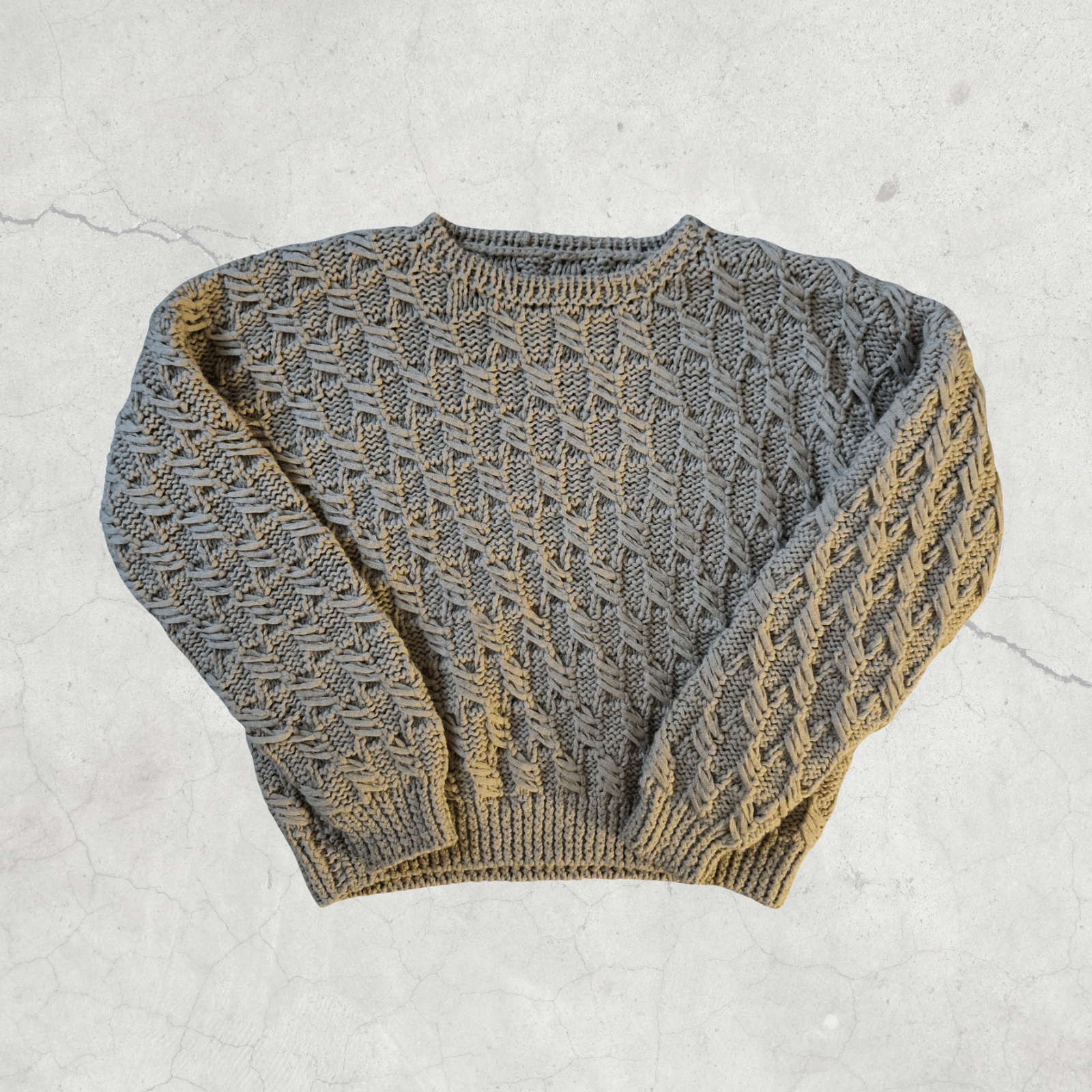 Handmade × Vintage HANDMADE VINTAGE Cable Knit Beige Jumper Chunky Sweater Size M / US 6-8 / IT 42-44 - 1 Thumbnail