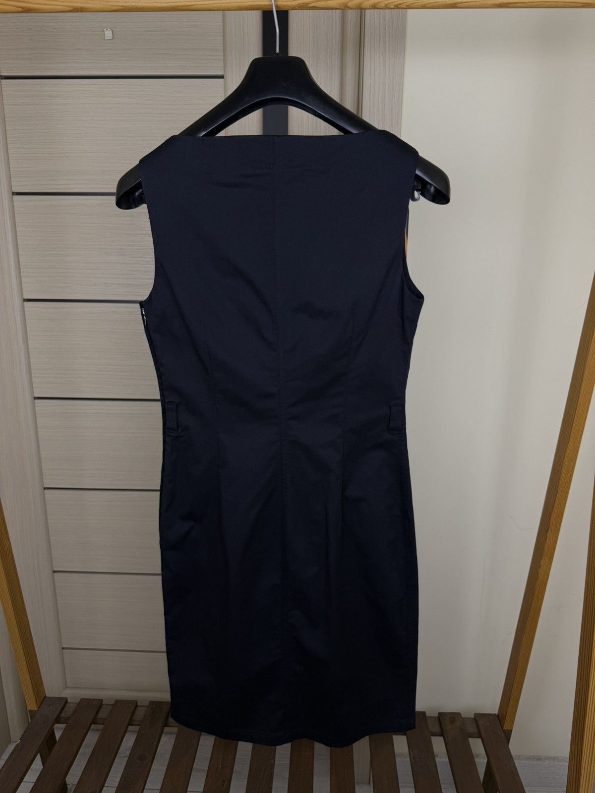 Prada Vintage Prada black Sleeveless Sheath Midi Dress Size 46 Size L / US 10 / IT 46 - 8 Thumbnail