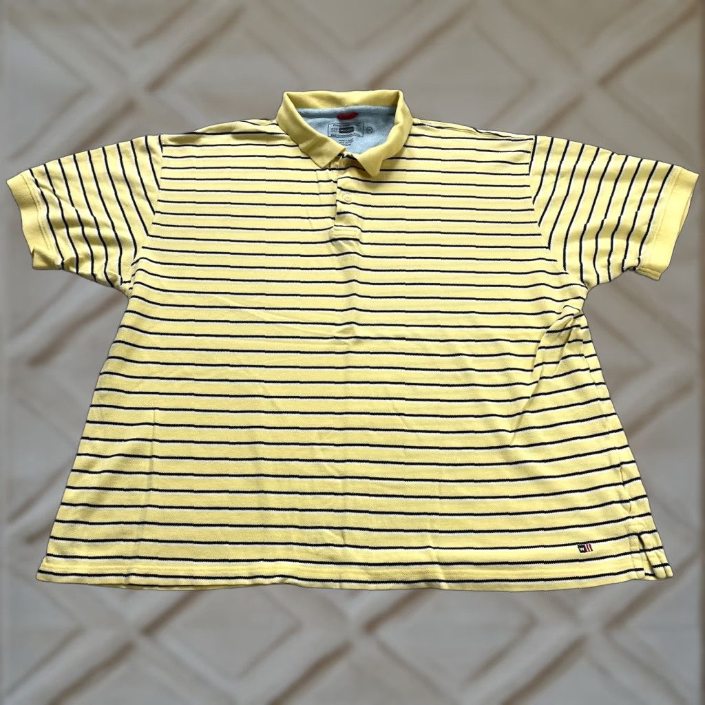 Wrangler Wrangler Polo Shirt Mens 2XL Yellow Cotton Striped Short Sleeve Casual Golf Top Size US XXL / EU 58 / 5 - 1 Thumbnail