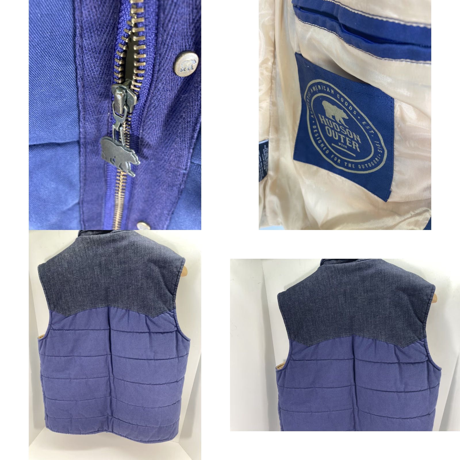 Hudson Hudson Outerwear Vest Mens Size Large Blue Denim Canvas Full Zip Casual Shirt? Size US L / EU 52-54 / 3 - 8 Thumbnail