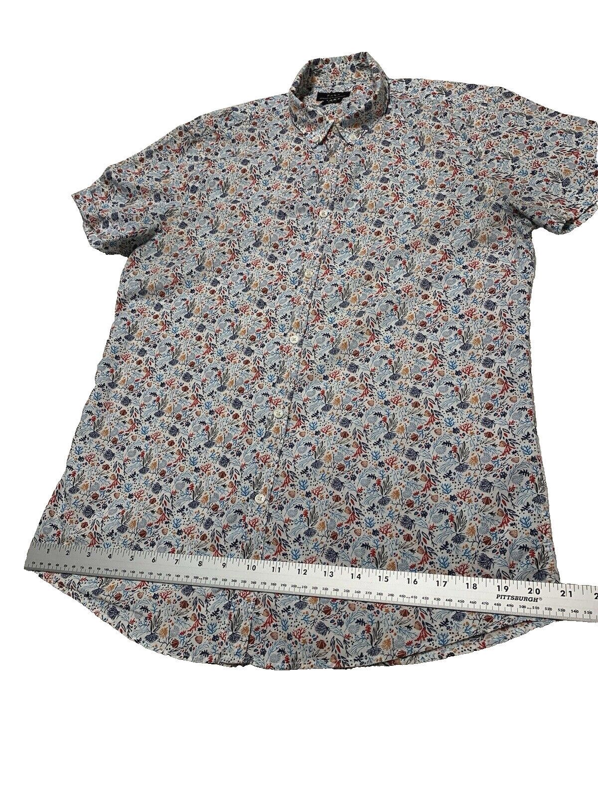 Zara Zara Slim Fit Shell Print Shirt M Short Sleeve Coastal Size US M / EU 48-50 / 2 - 4 Thumbnail