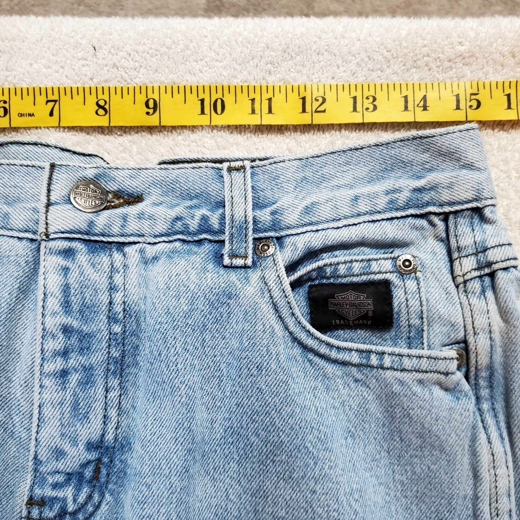 Harley Davidson VINTAGE Harley-Davidson Jeans Bootcut 8R Women's Blue Biker 2003 Y2K 30x29 Size 30" / US 8 / IT 44 - 4 Thumbnail