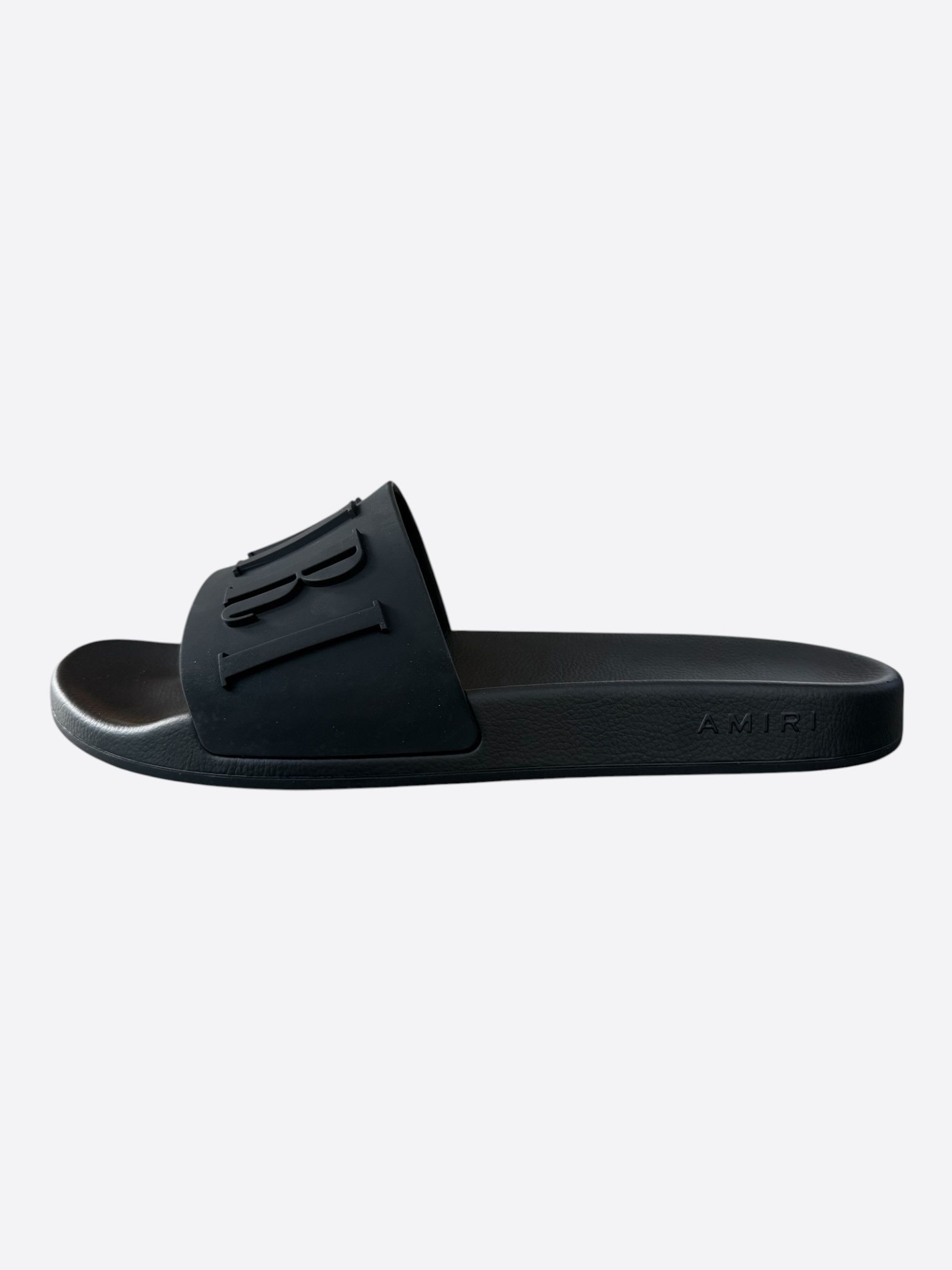 Amiri Amiri Black Logo Rubber Slides Size US 14 / EU 47 - 3 Thumbnail