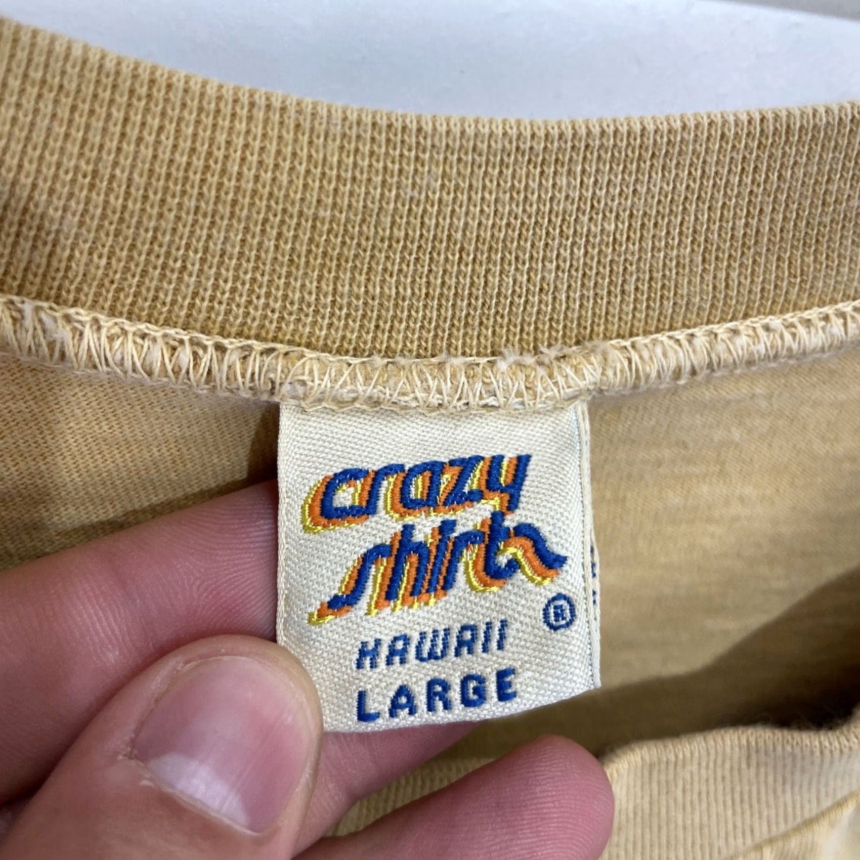 Vintage VINTAGE Crazy Shirts T Shirt Bull Logo 90s Beer Mens L Beige Short Sleeve Crew Neck Graphic Print USA Size US L / EU 52-54 / 3 - 3 Thumbnail