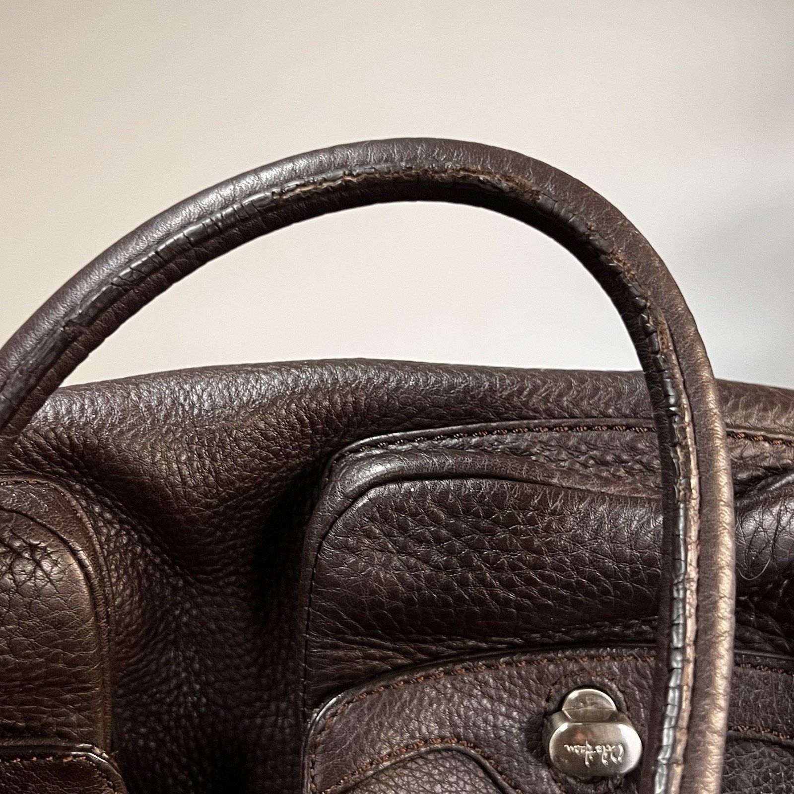 Cole Haan $400 Cole Haan Belted Brown Pebbled Leather Shoulder Bag Size ONE SIZE - 10 Thumbnail