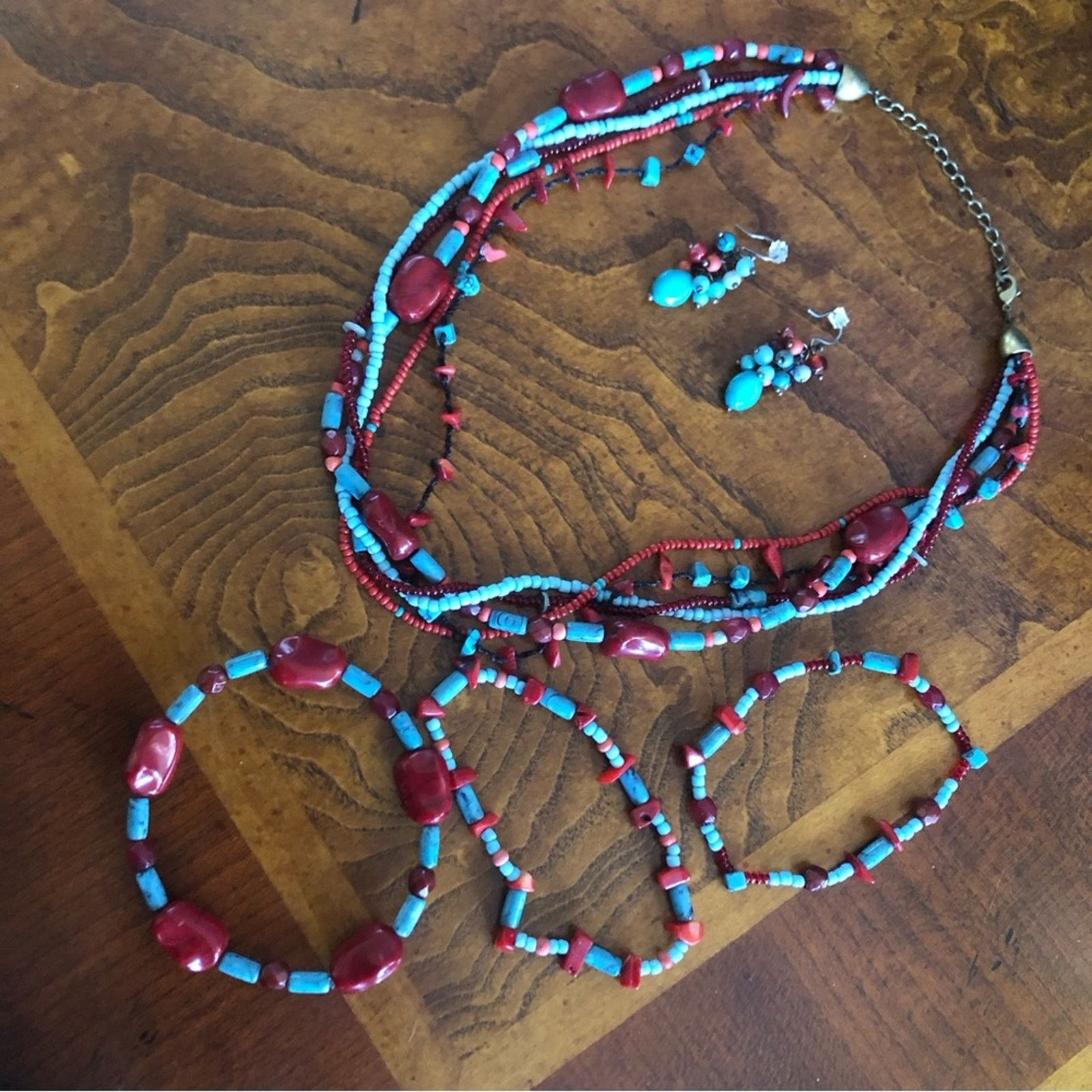Jewelry Southwestern faux red coral and howlite jewelry set Size ONE SIZE - 2 Thumbnail