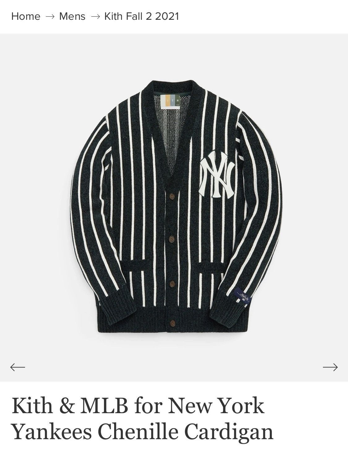 トップス kith yankees chenille cardigan KITH x MLB NEW YORK YANKEES Cardigan Sweater Tops Size M Men's