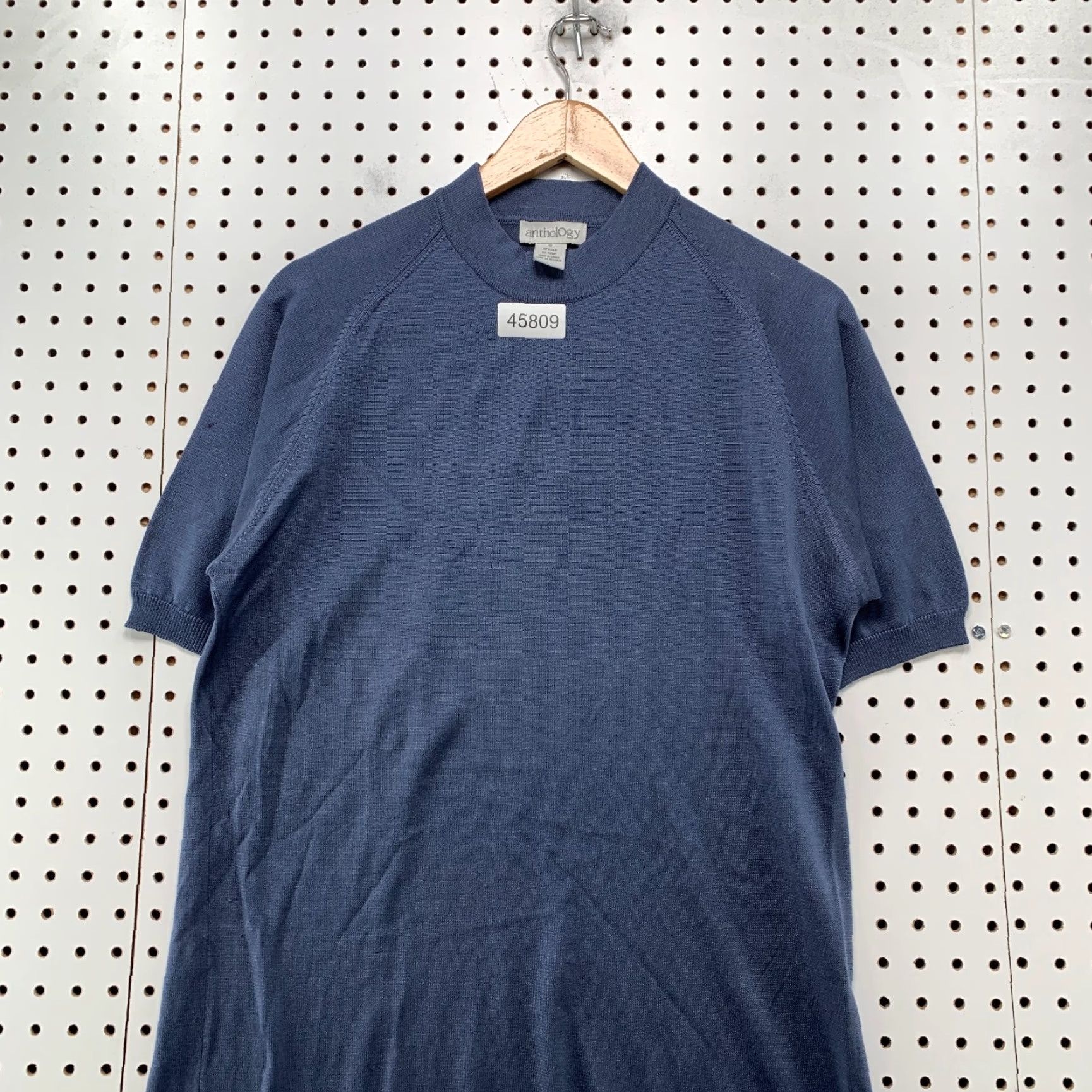 Vintage Anthology Shirt Mens Small Blue Crewneck Silk Short Sleeve Size US S / EU 44-46 / 1 - 2 Thumbnail