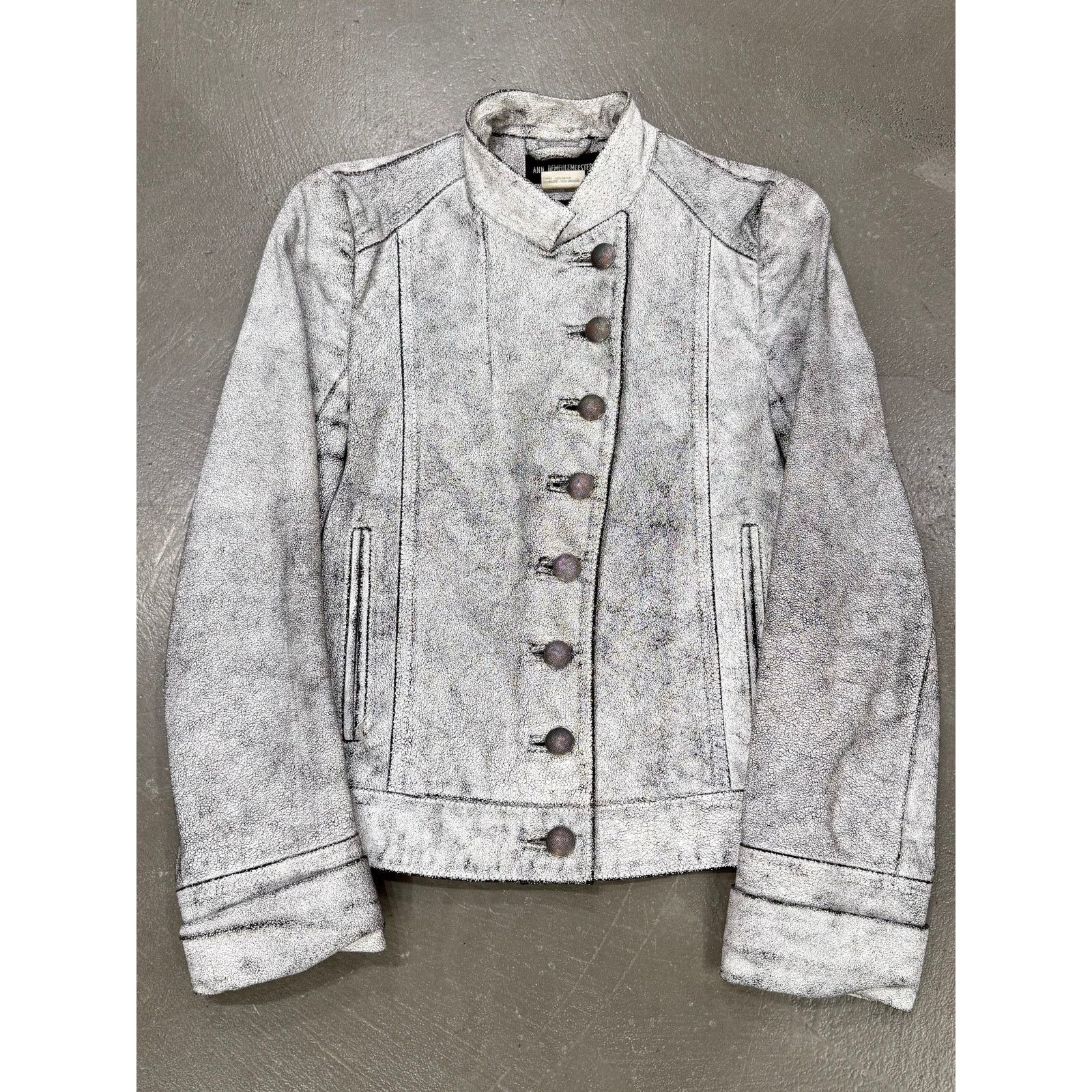 Ann Demeulemeester S/S2002 Ann Demeulemeester runway cracked Napoleon jacket Size XS / US 0-2 / IT 36-38 - 1 Thumbnail