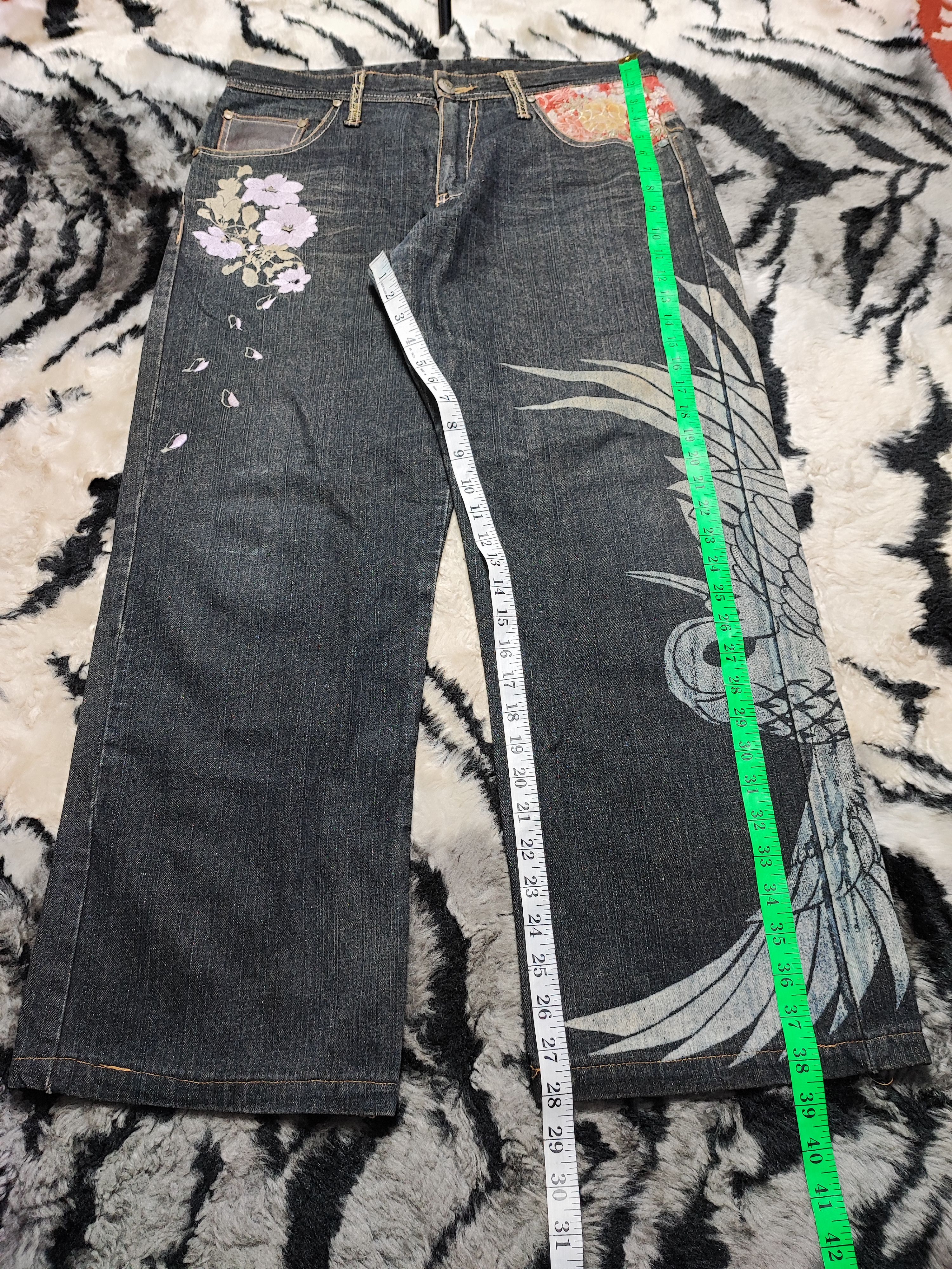 Japanese Brand Sukajan Phoenix Jeans Distressed by Gumu 34x28 Size US 34 / EU 50 - 5 Thumbnail