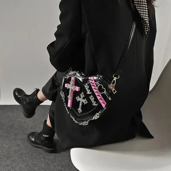 Japanese Brand Gothic Ladies Crossbody Shoulder Bag Size ONE SIZE - 2 Thumbnail