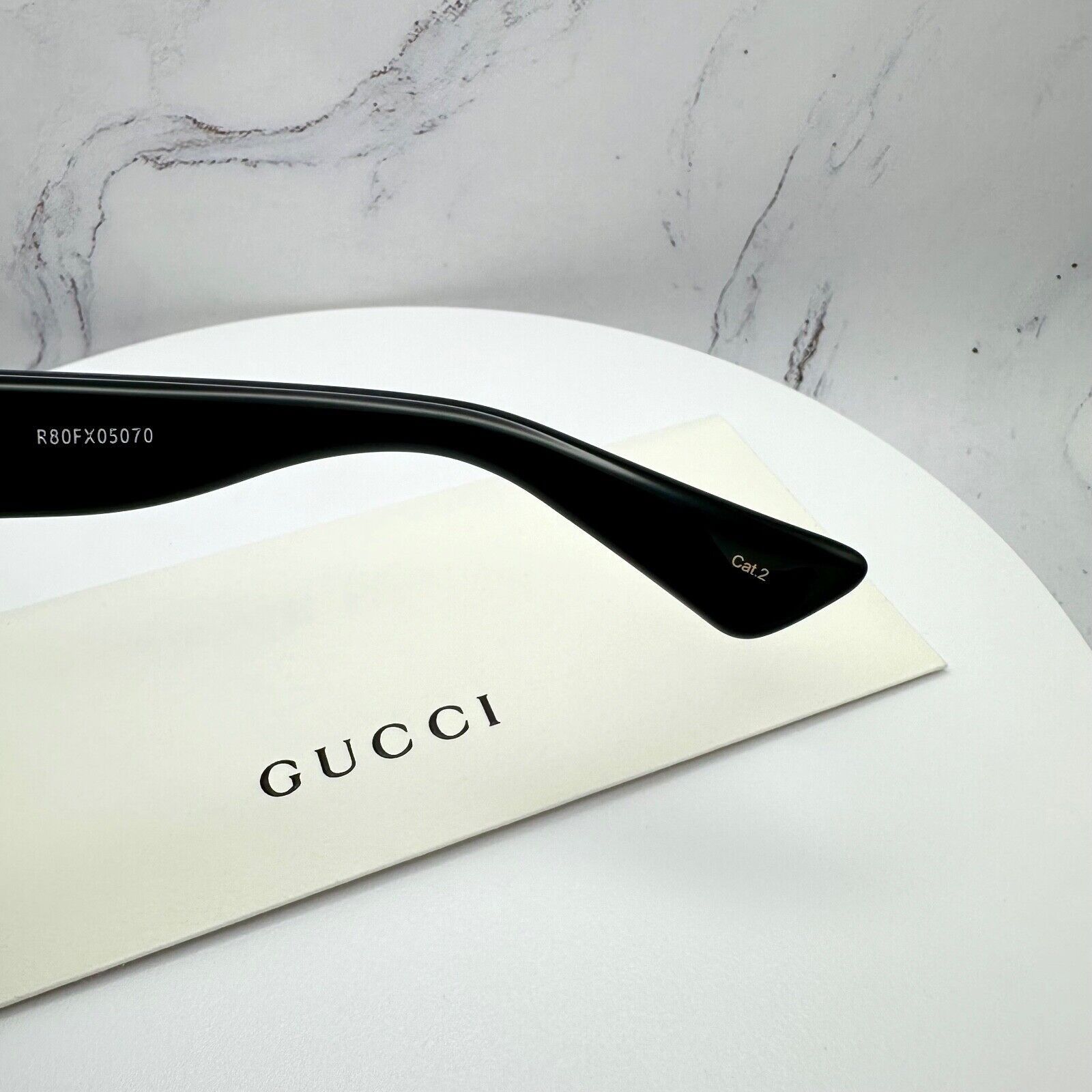 Gucci Gucci Sunglasses Black Square Womens Gold GG Logo Oversized Size ONE SIZE - 13 Thumbnail