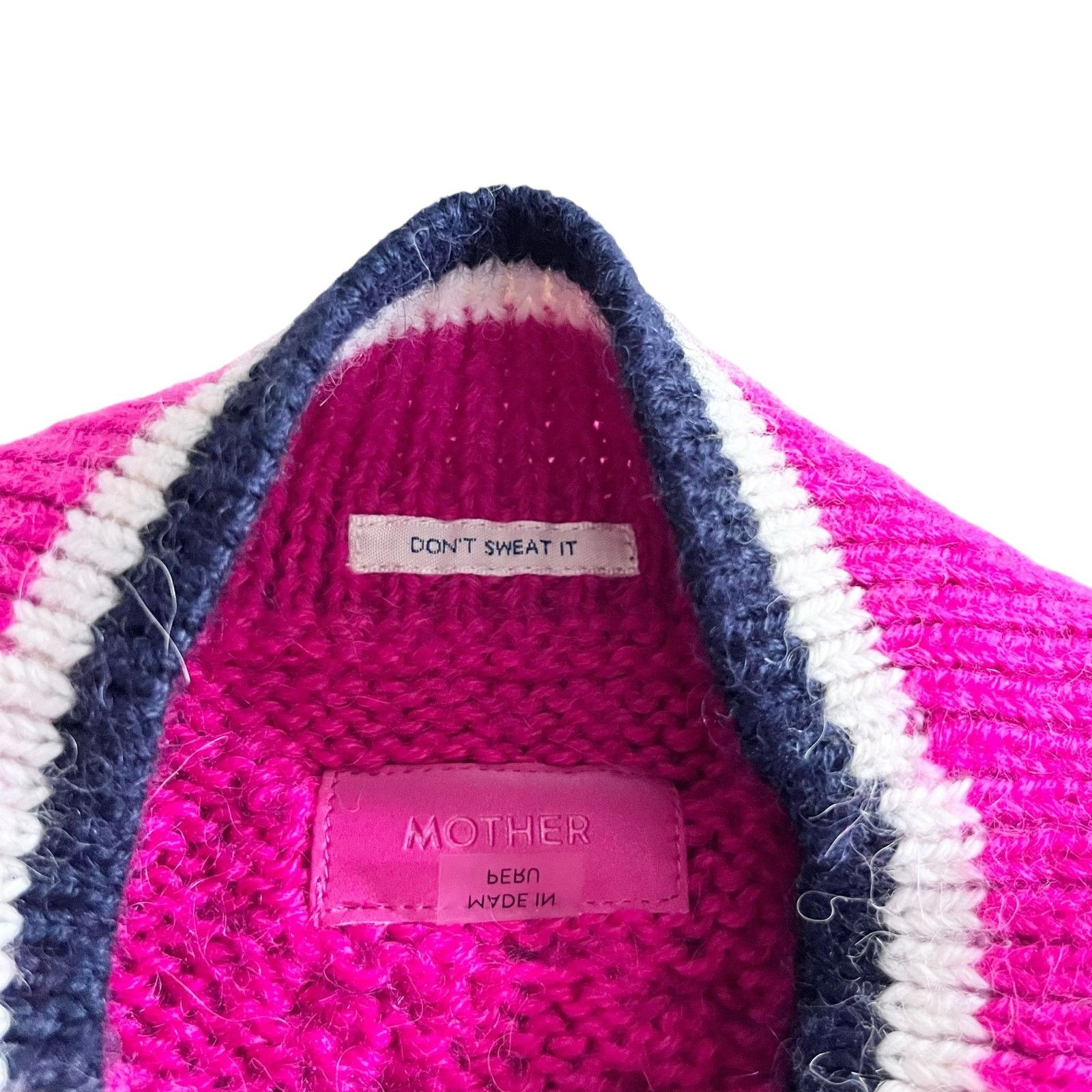 MOTHER Mother The Mock Neck Pink Cable Knit Cropped Jumper Sweater Size M / US 6-8 / IT 42-44 - 5 Thumbnail